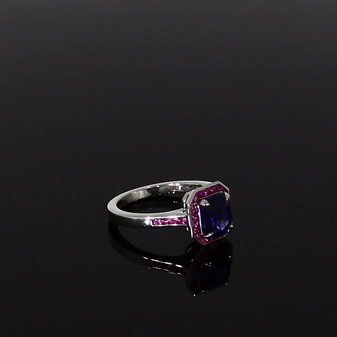 Gatsby 1.14ct Sapphire Cocktail Ring in Platinum