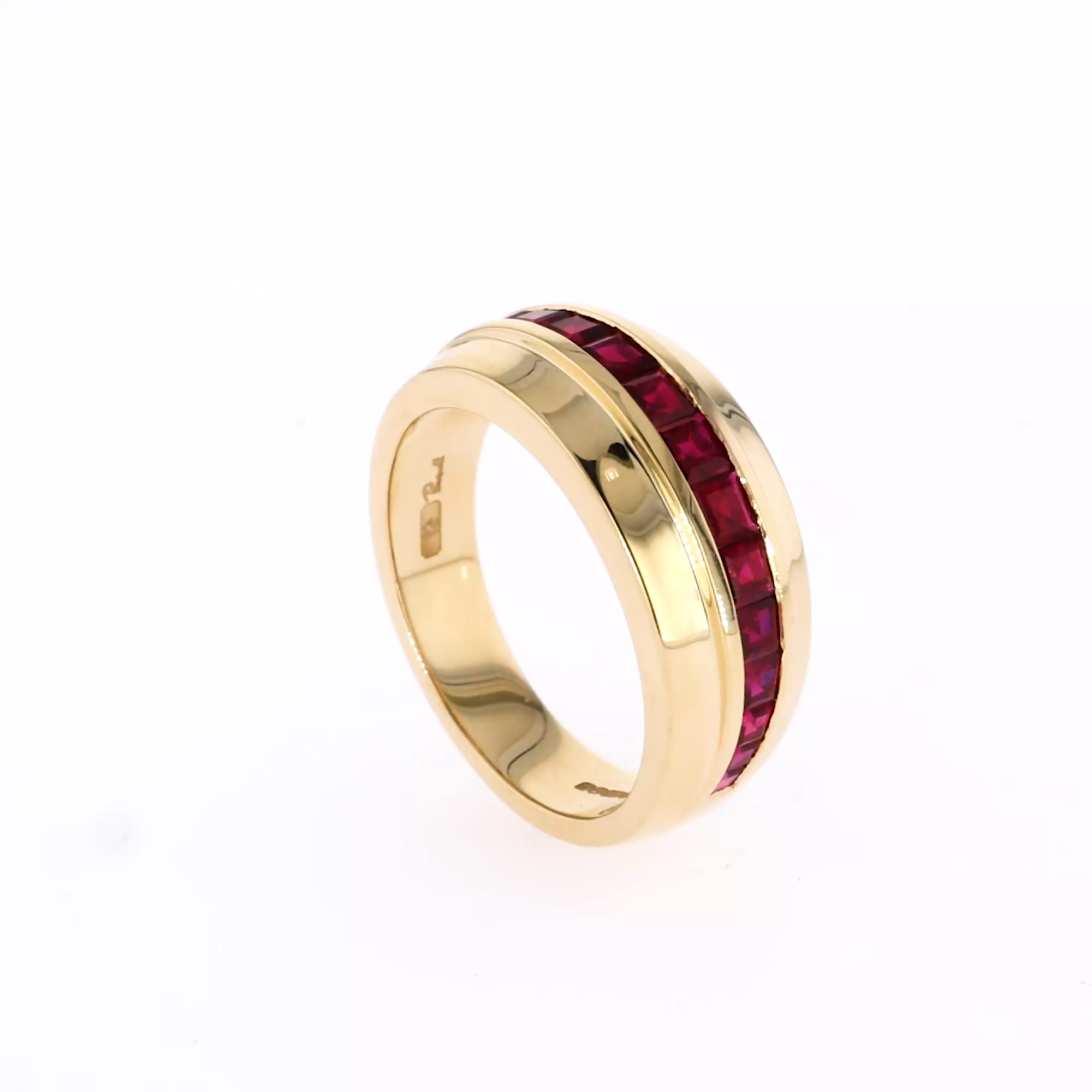 Manhattan 1.20ct Single Row Ruby Ring in 18ct Yellow Gold