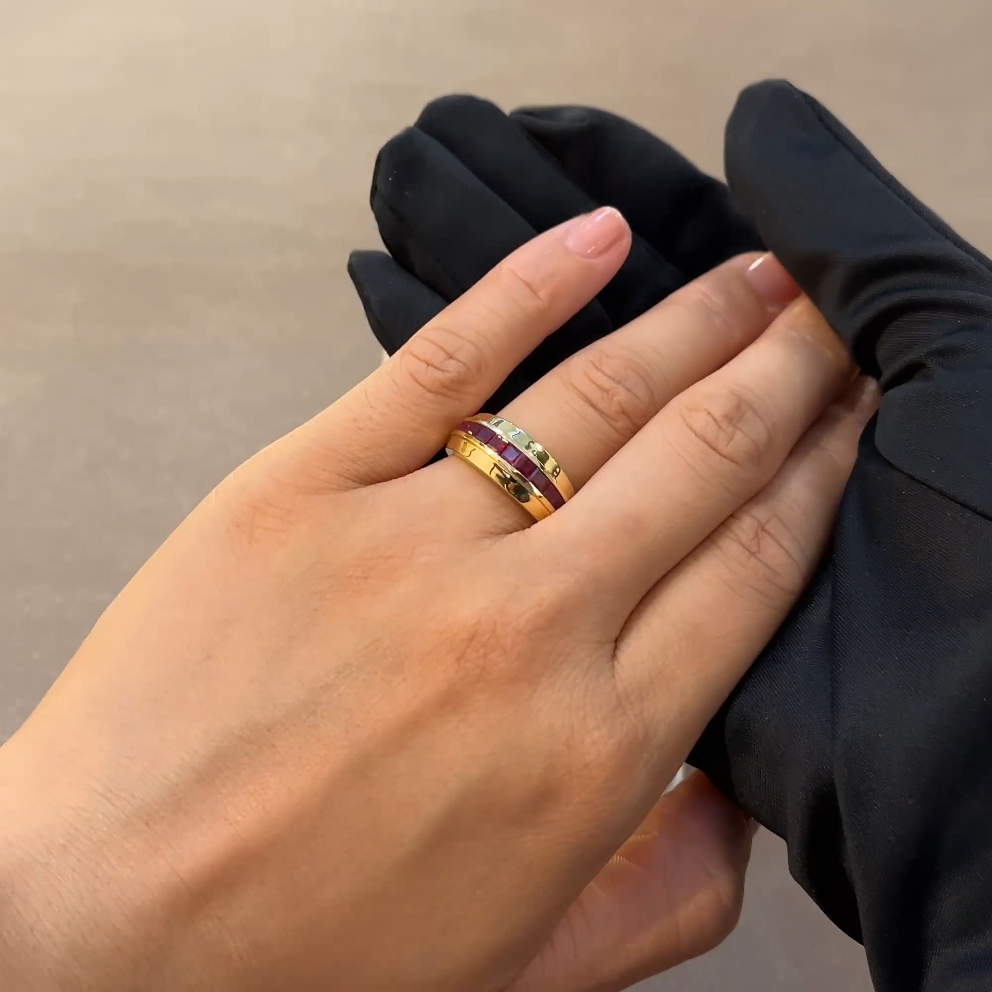 Manhattan 1.20ct Single Row Ruby Ring in 18ct Yellow Gold