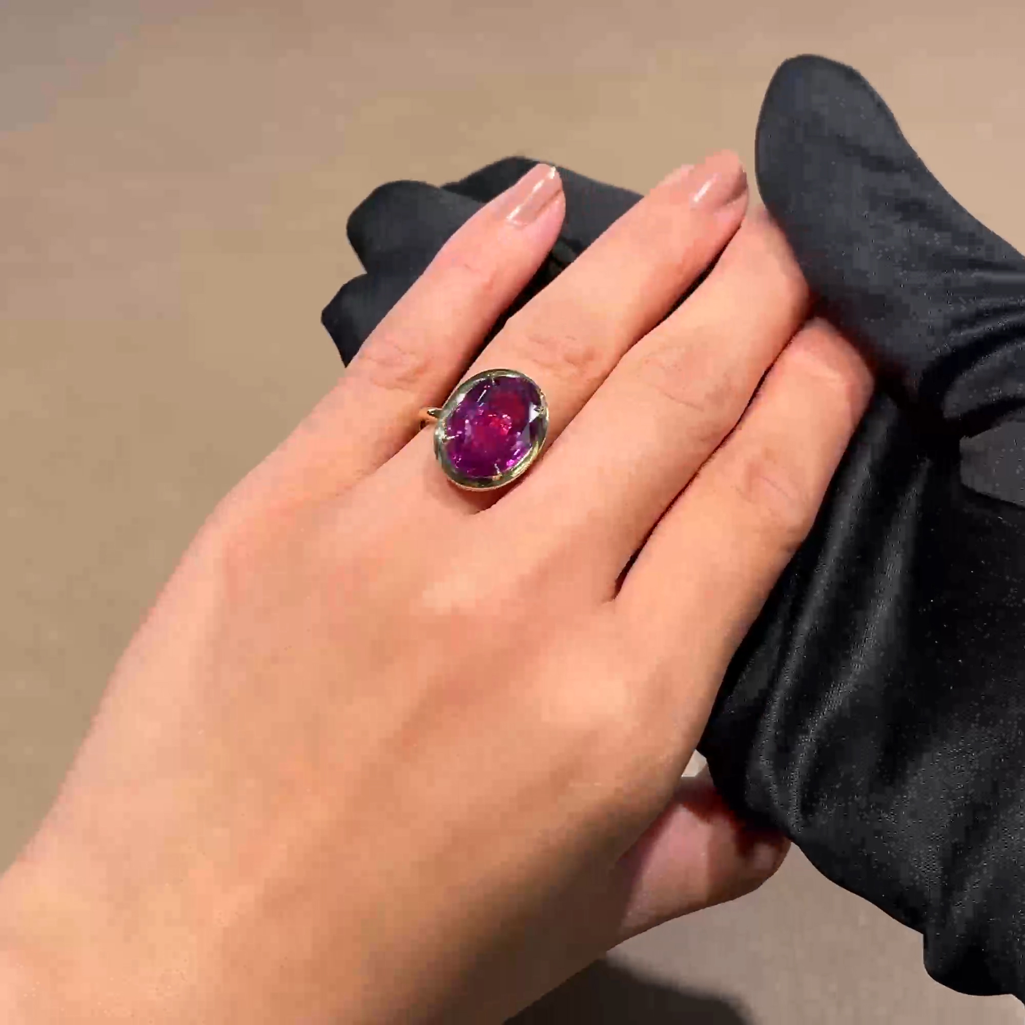 Skimming Stone 11.42ct Sri Lankan Sapphire and Diamond Ring in 18ct Yellow Gold
