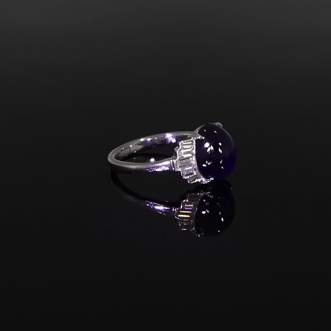Art Deco Sapphire Ring 4.63ct in Platinum