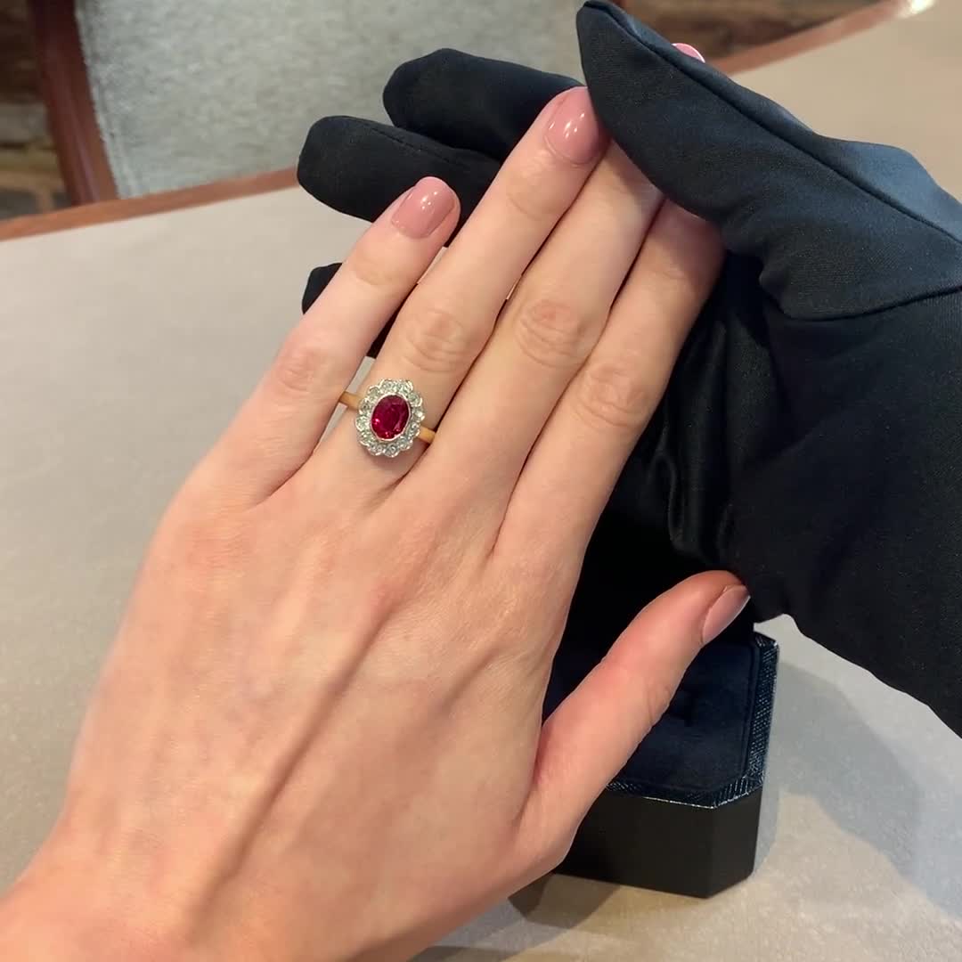 Red Spinel Ring 2.19ct in 18ct Yellow & White Gold