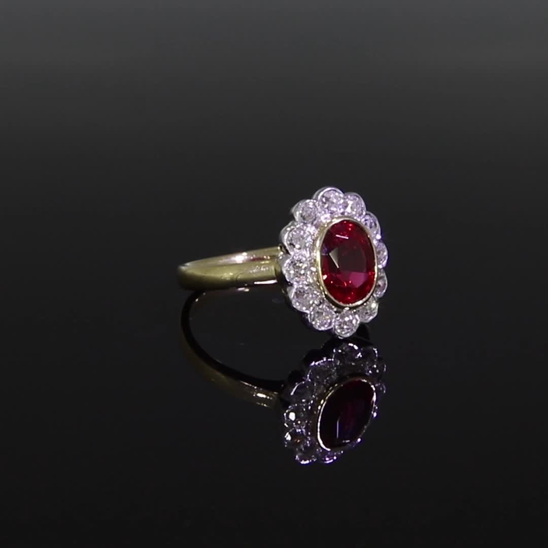 Red Spinel Ring<br /> 2.19CT in Yellow & White Gold