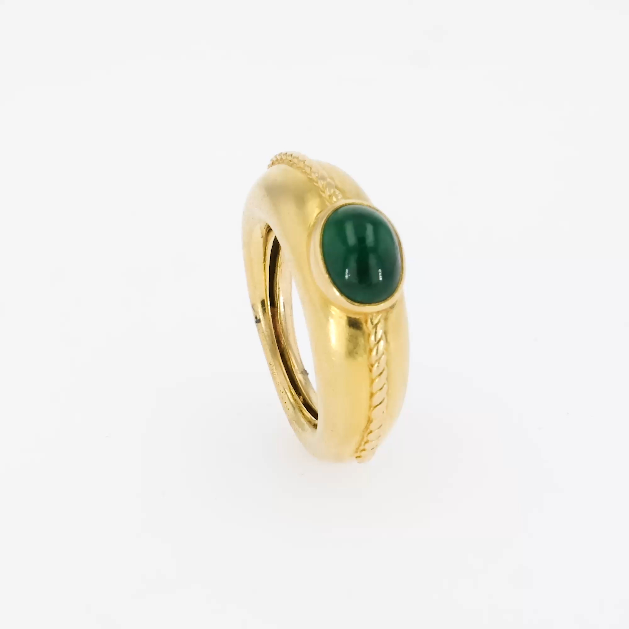 1960s Emerald, Ruby and Sapphire Trio of Rings in 18ct Yellow Gold