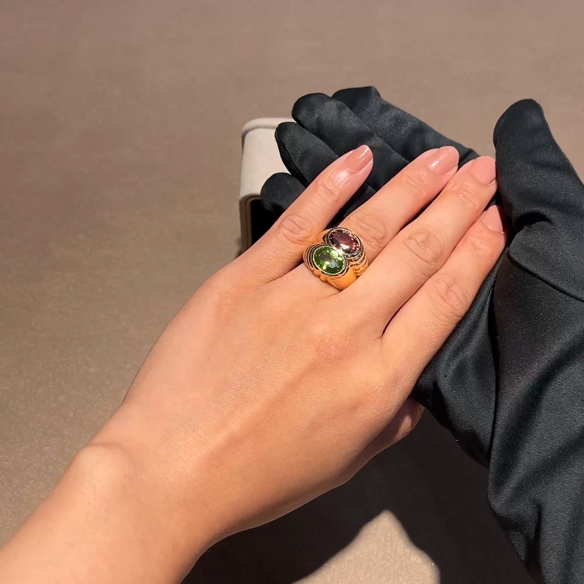 Bvlgari 1990s 5.27ct Tourmaline Bombé Ring in 18ct Yellow Gold