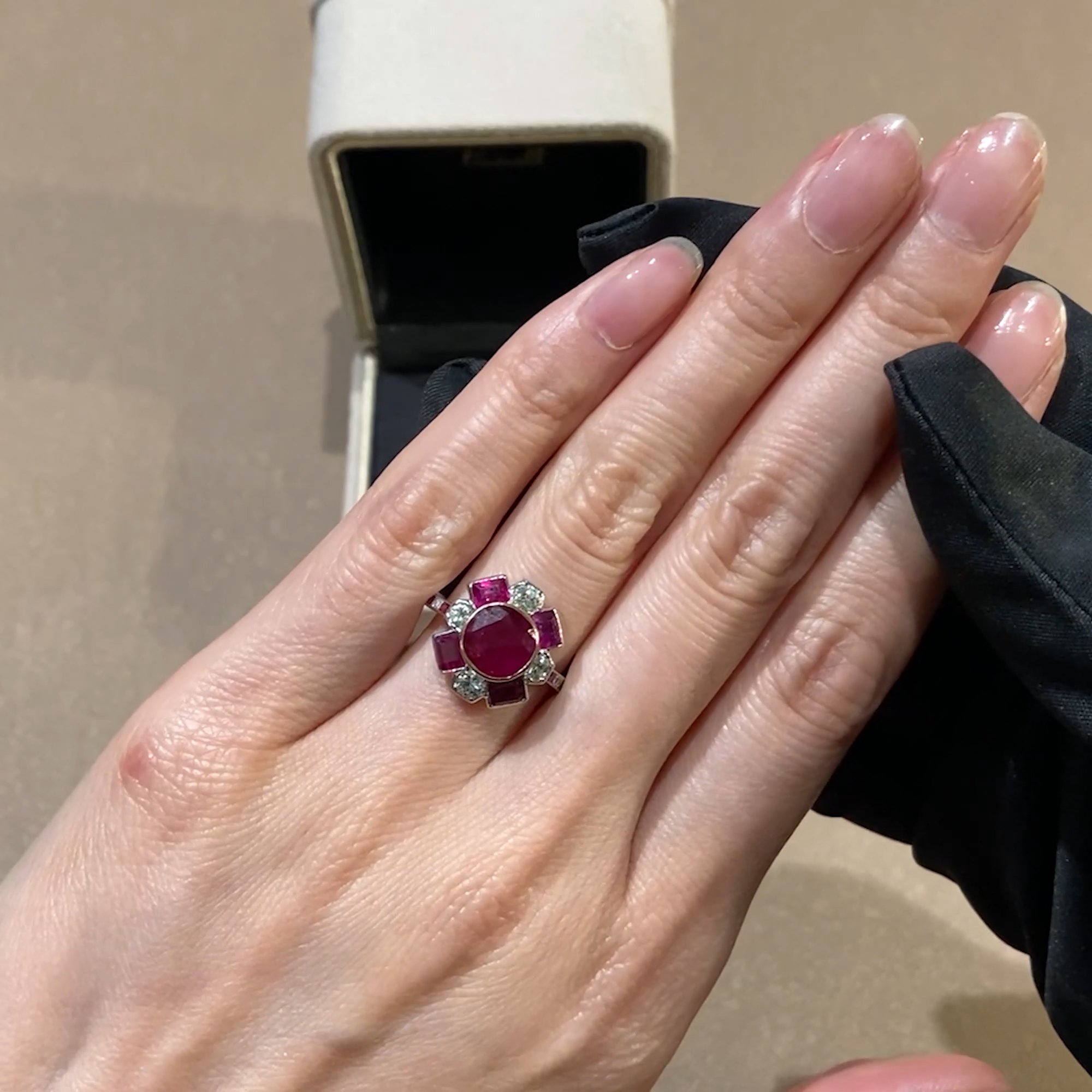 Cartier Art Deco 2.05ct Burmese Ruby and Diamond Ring in Platinum