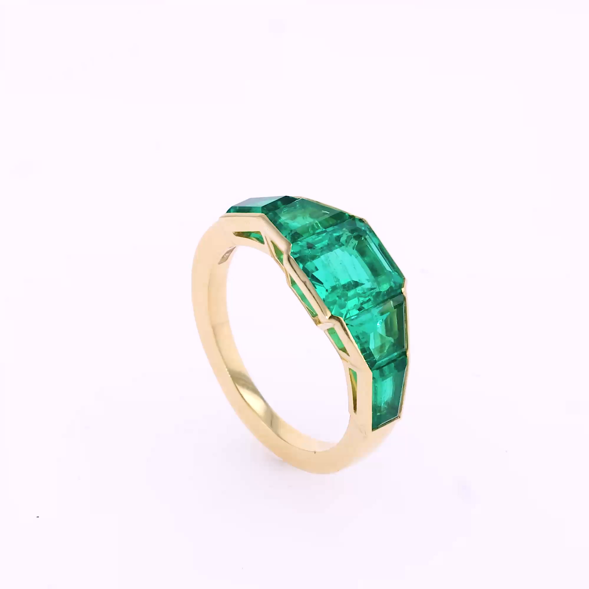 Kingdom 1.65ct Colombian Emerald Five Stone Ring in 18ct Yellow Gold