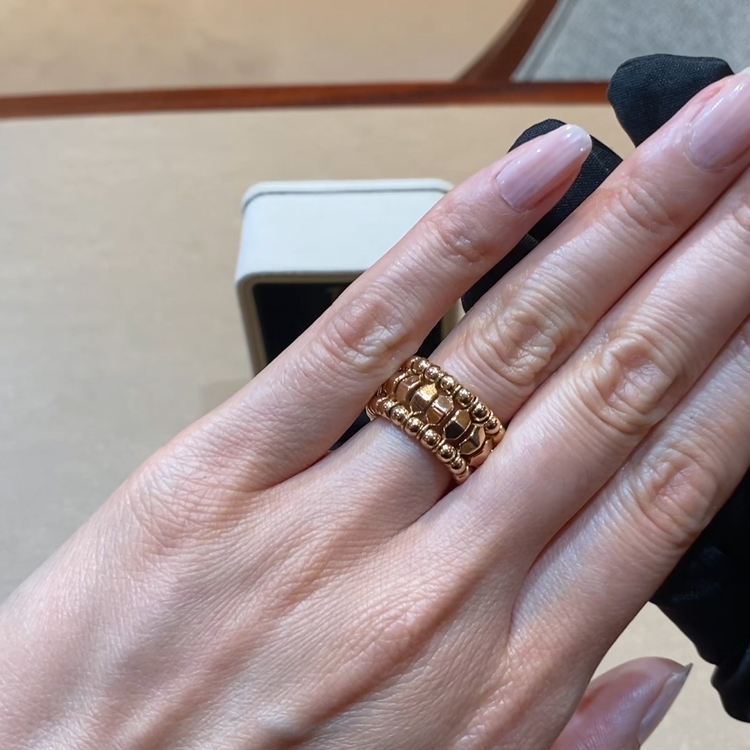 Bohemia Peaked Expandable Three Row Ring in 18ct Rose Gold