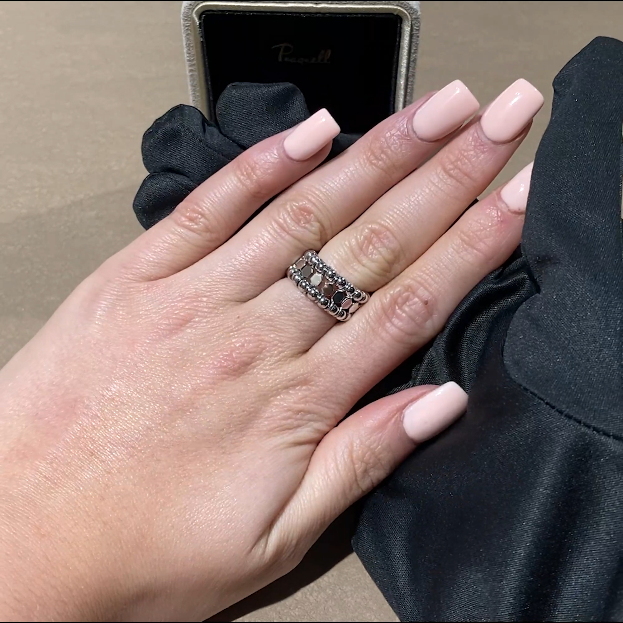 Bohemia Expandable Three Row Ring in 18ct White Gold