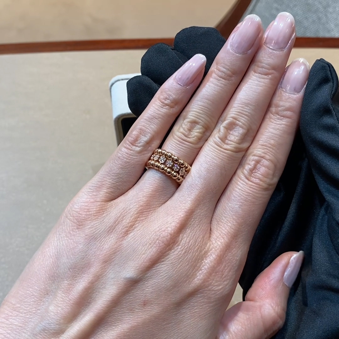 Bohemia 0.73ct Diamond Expandable Three Row Ring in 18ct Rose Gold