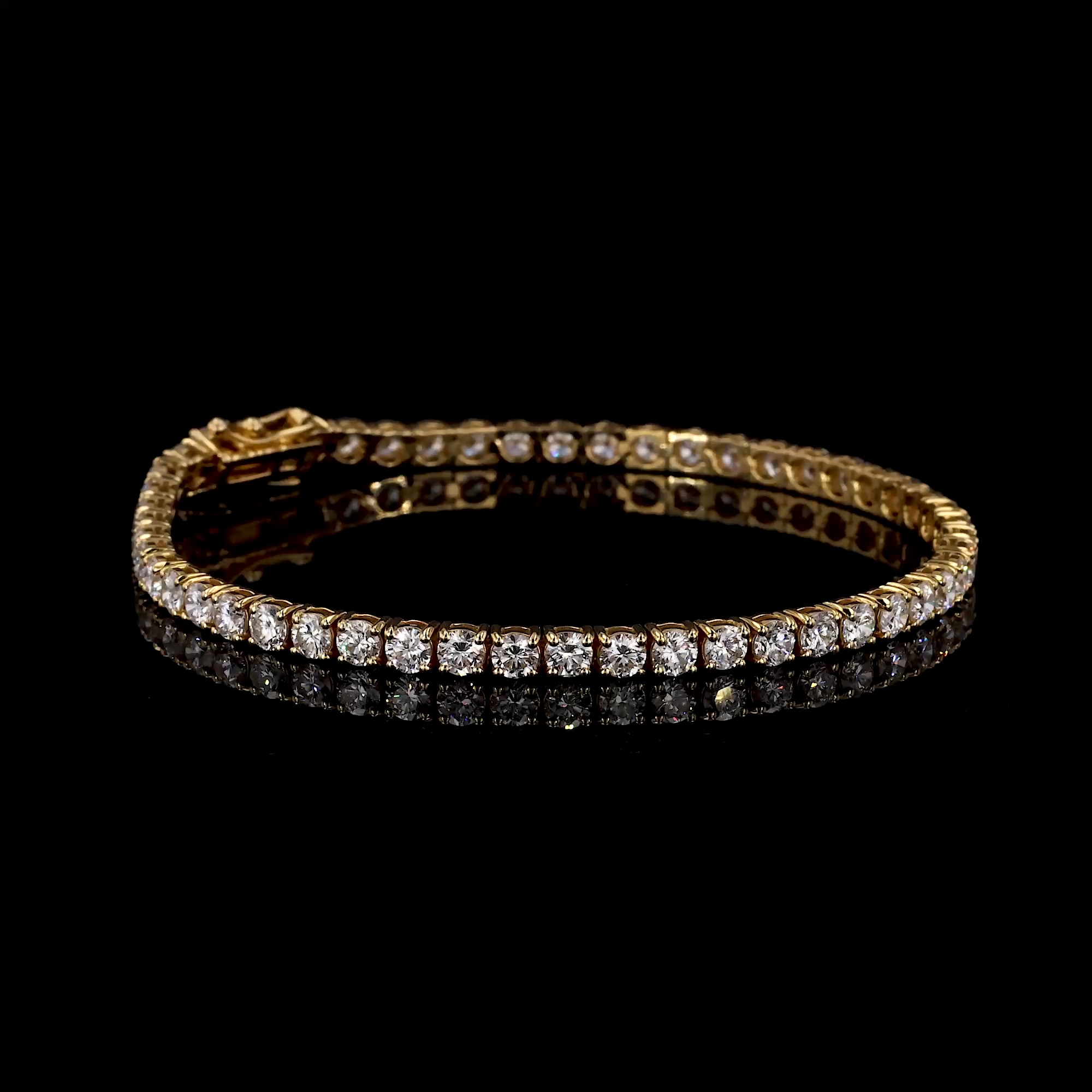 Contemporary Brilliant Cut Diamond Line Bracelet 6.45ct in 18ct Yellow Gold