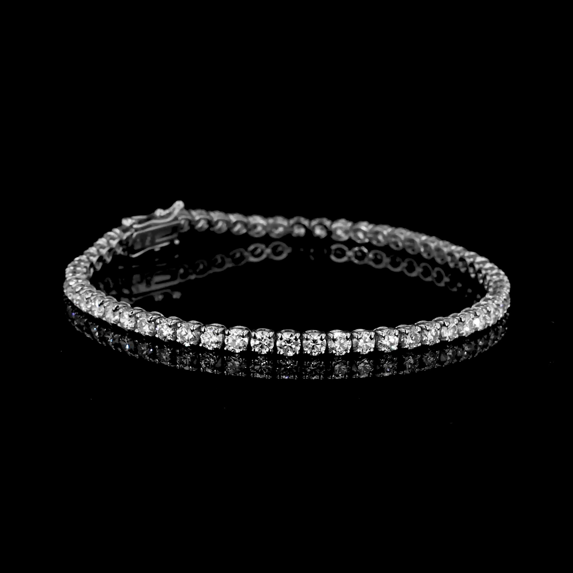Contemporary Brilliant Cut Diamond Line Bracelet 5.28ct in 18ct White Gold