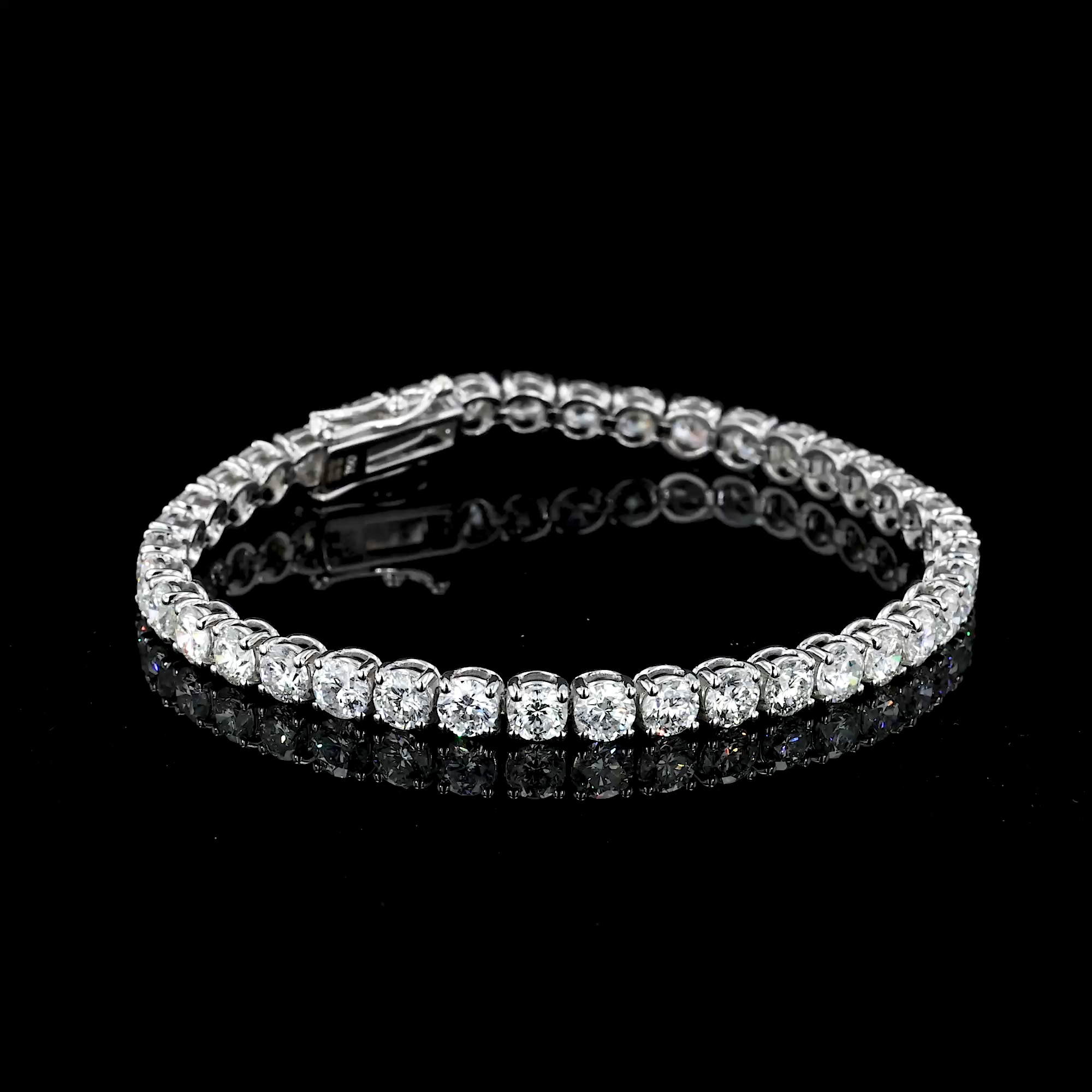 Brilliant Cut Diamond Line Bracelet 12.09ct in 18ct White Gold