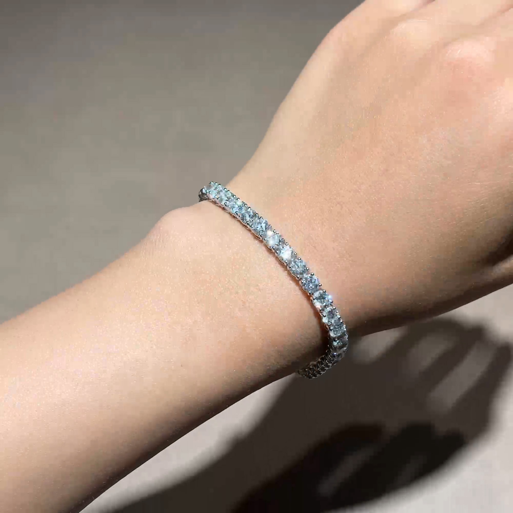 Brilliant Cut Diamond Line Bracelet 12.09ct in 18ct White Gold