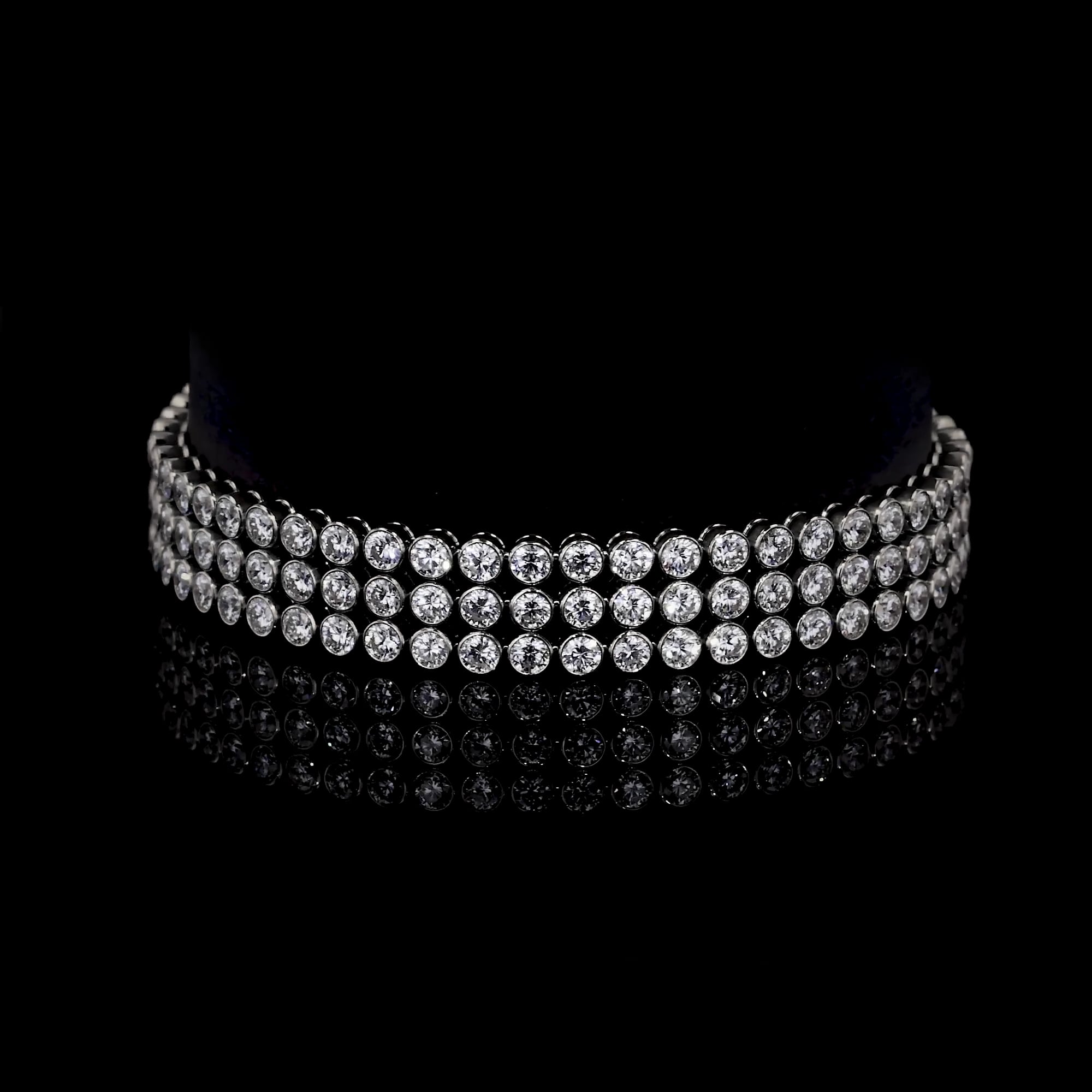 20.00ct Diamond Three Row Bracelet in 18ct White Gold
