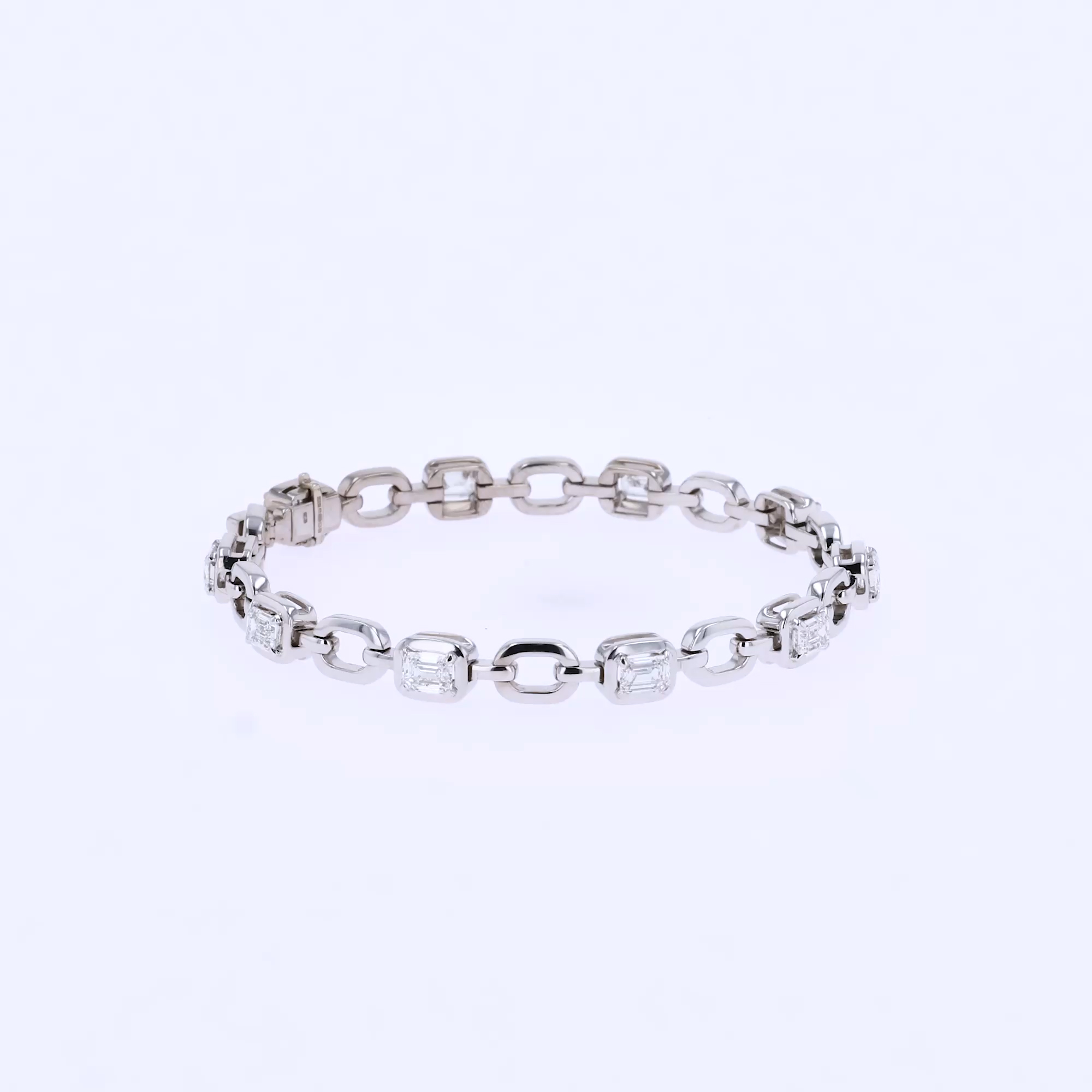 Skimming Stone 4.06ct Line Bracelet in 18ct White Gold