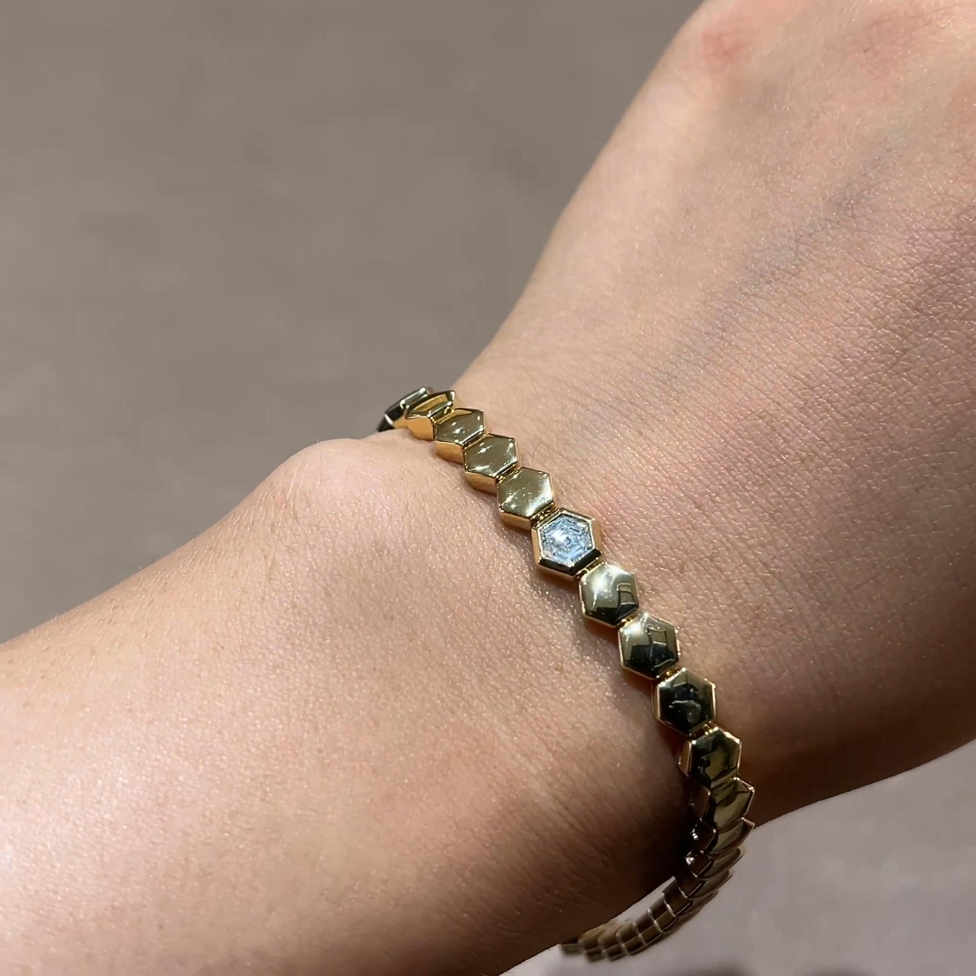 Honeycomb 0.33ct Diamond Bracelet in 18ct Yellow Gold