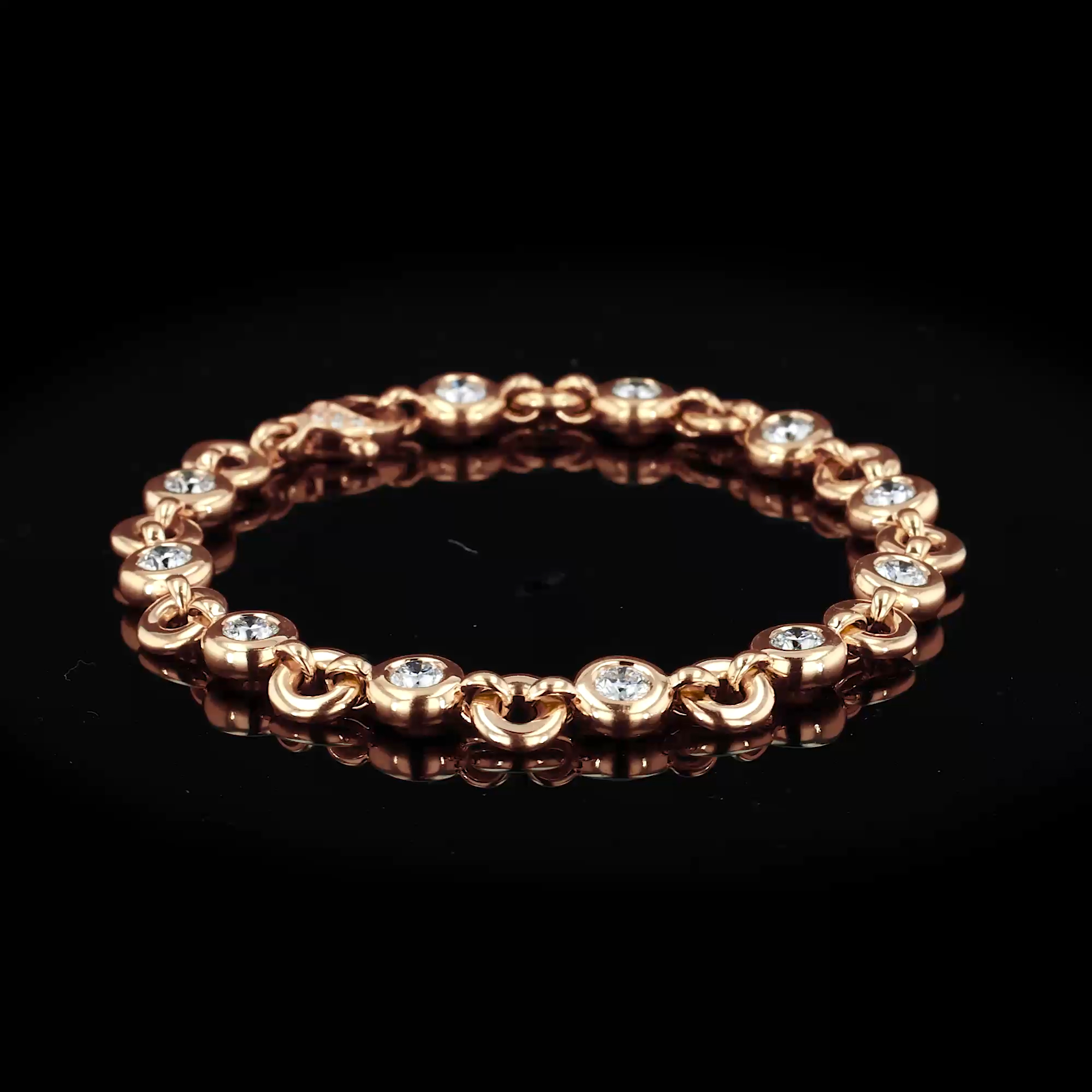 RockChain Eleven Stone Diamond Bracelet 3.02ct in 18ct Rose Gold