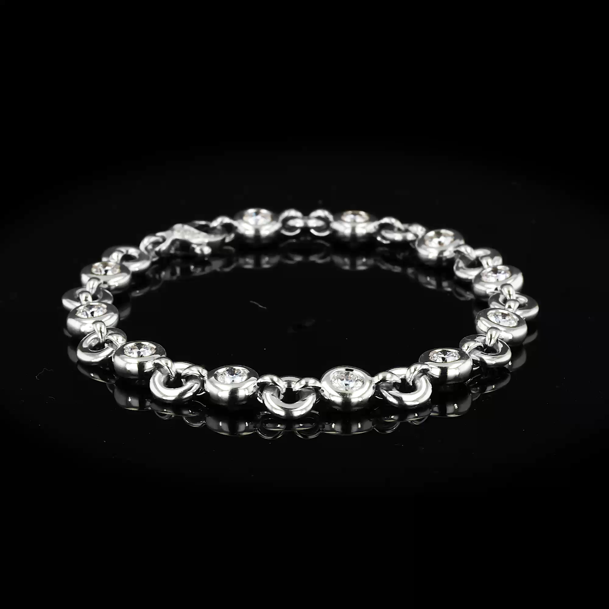 RockChain Eleven Stone Diamond Bracelet 3.00ct in 18ct White Gold