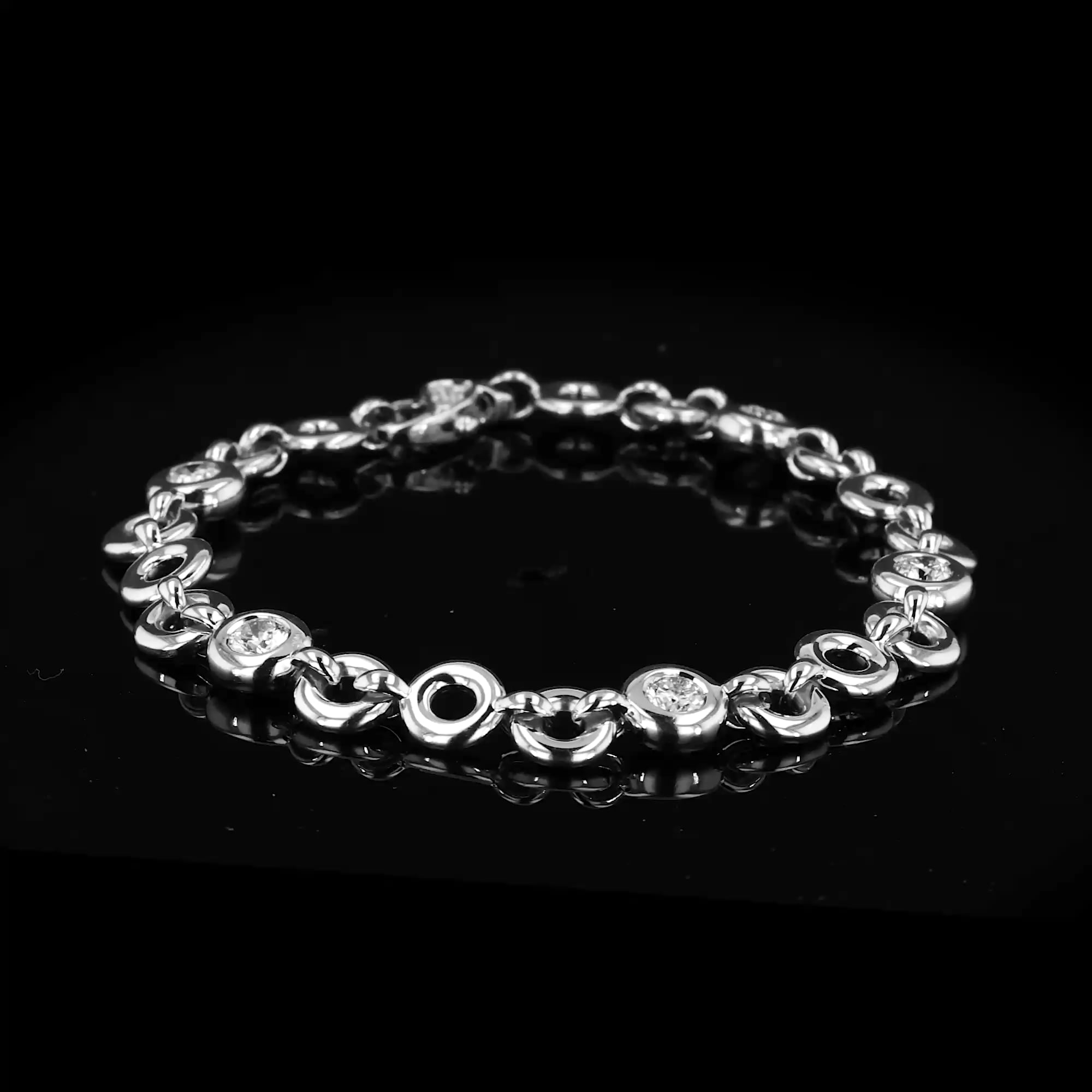 RockChain Five Stone Diamond Bracelet 1.55ct in 18ct White Gold