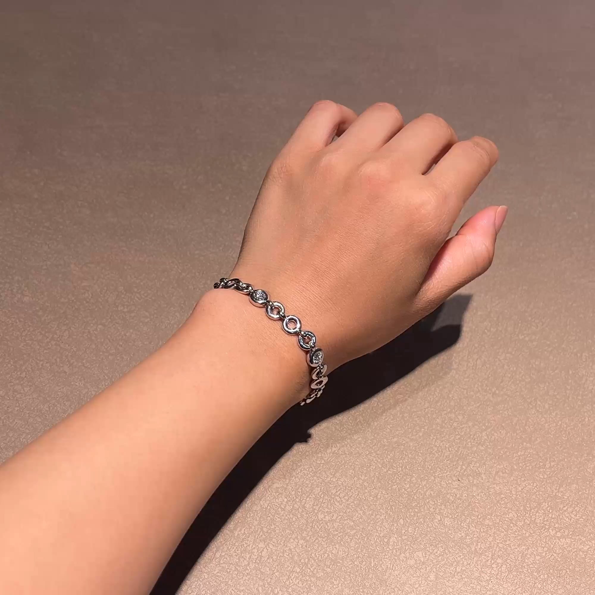 RockChain Five Stone Diamond Bracelet 1.55ct in 18ct White Gold