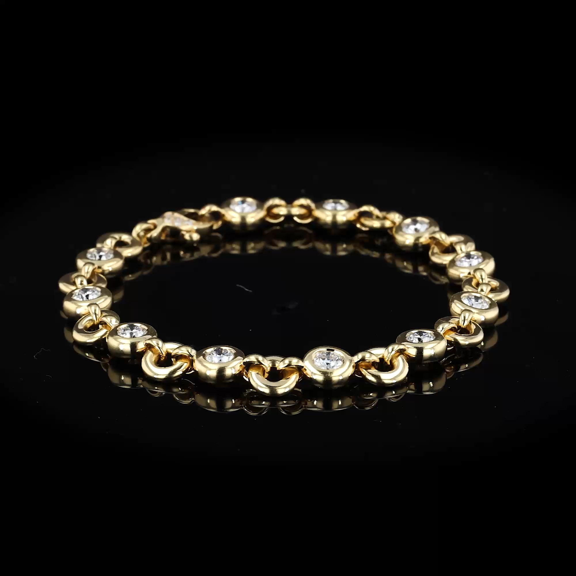 RockChain Eleven Stone Diamond Bracelet 3.30ct in 18ct Yellow Gold