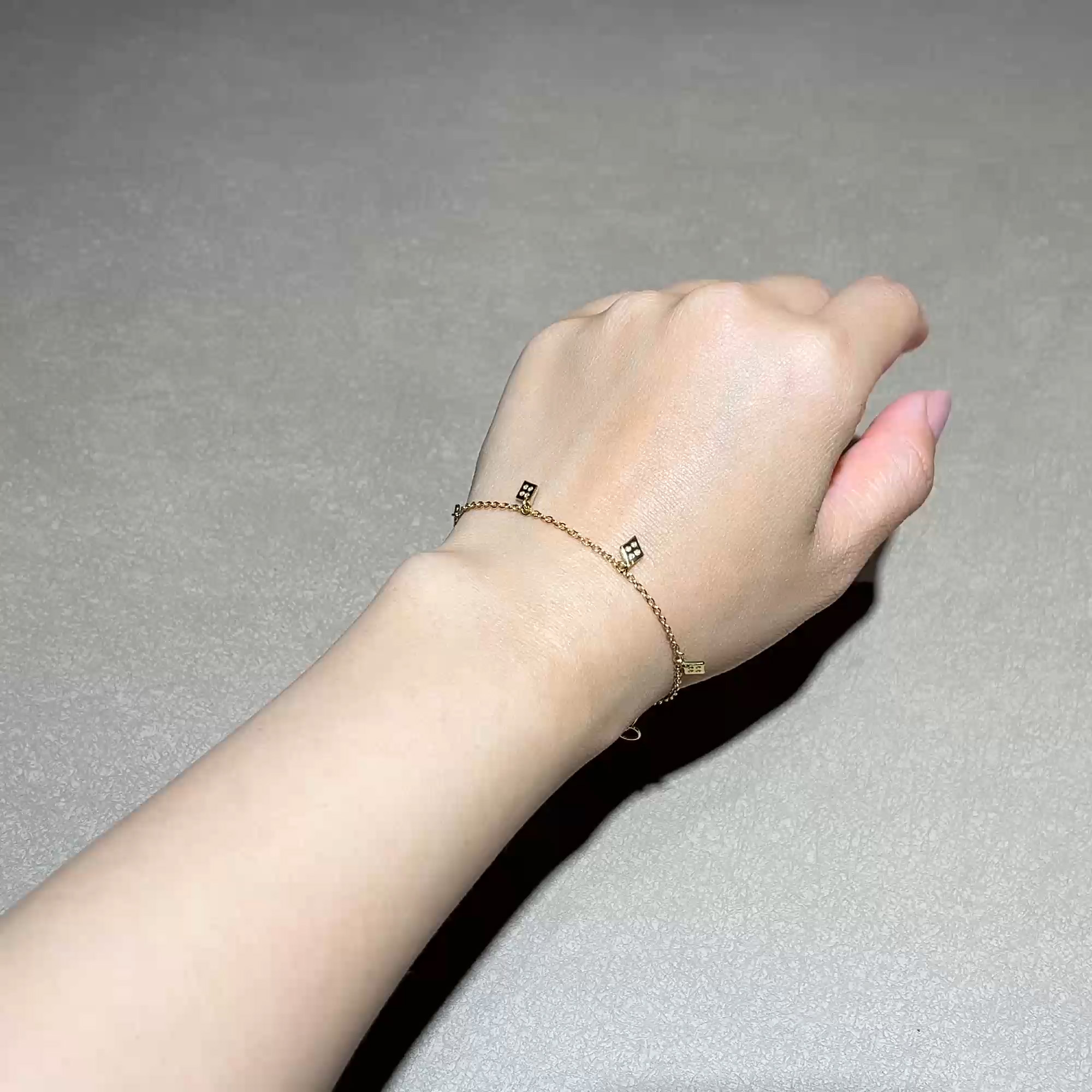 Brilliant Cut 0.10ct Diamond LadyLuck Diamond Bracelet in 18ct Yellow Gold