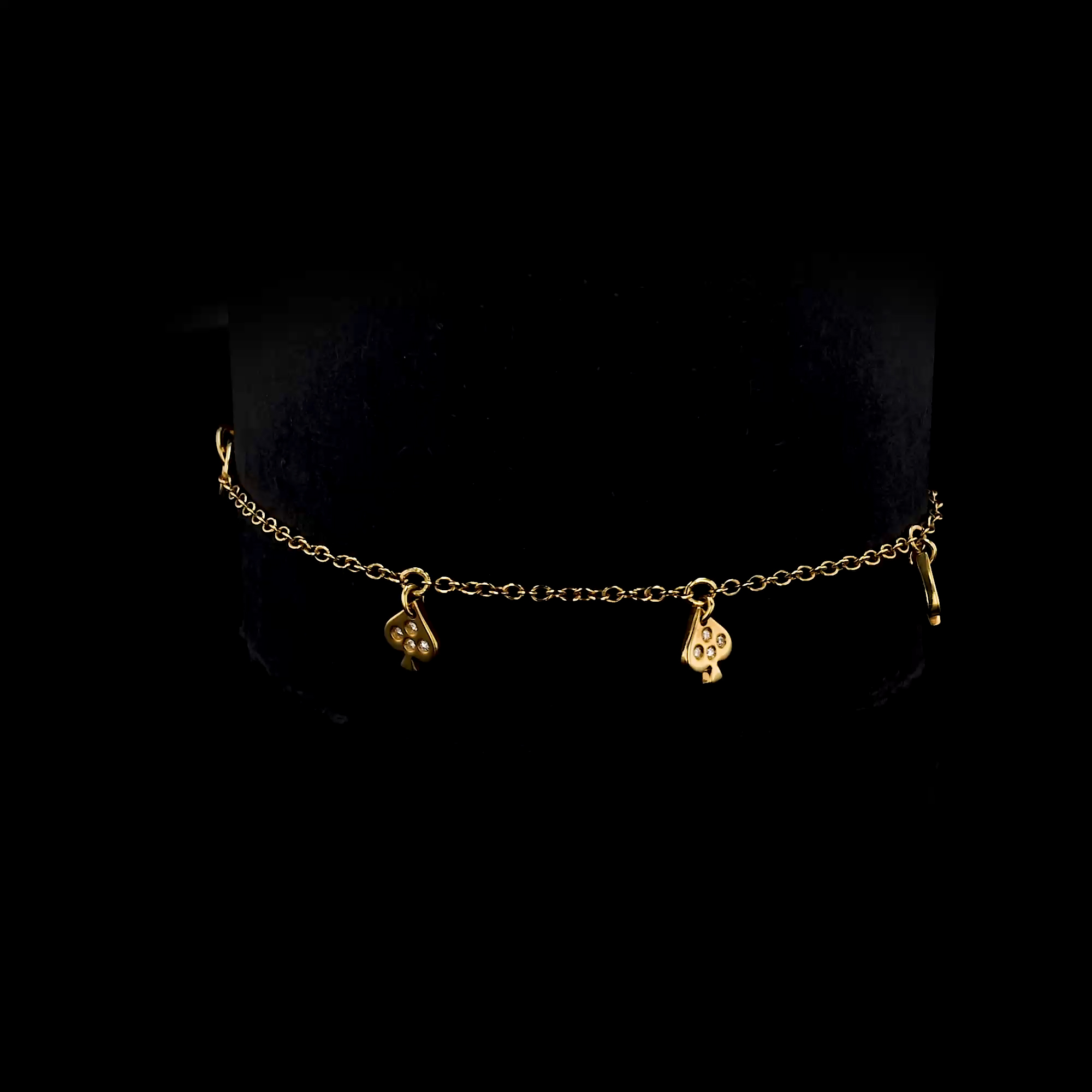 Brilliant Cut 0.10ct Diamond LadyLuck Spade Bracelet in 18ct Yellow Gold