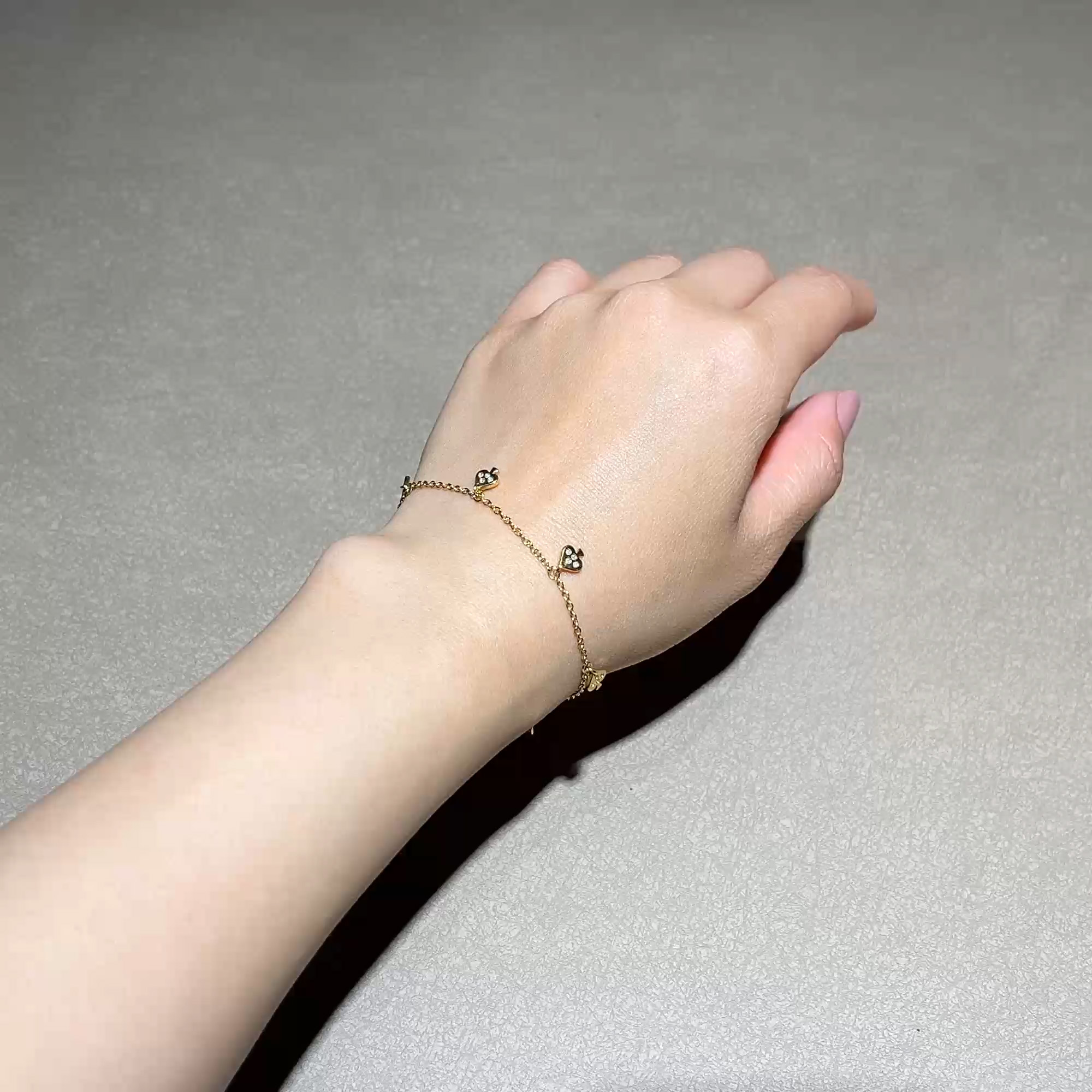 Brilliant Cut 0.10ct Diamond LadyLuck Spade Bracelet in 18ct Yellow Gold