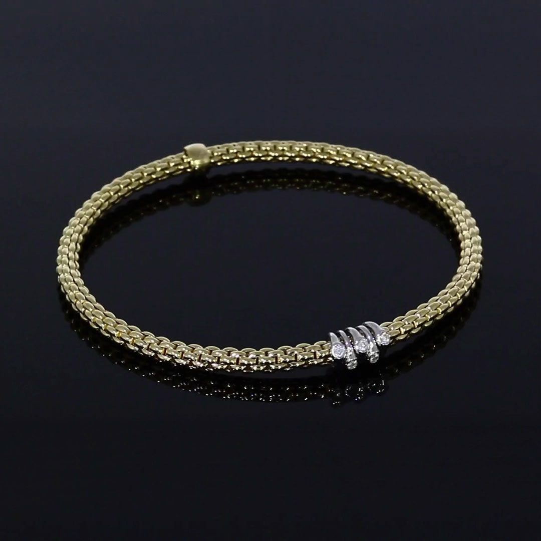 Fope Flex'it Prima Diamond Bracelet in 18ct Yellow Gold