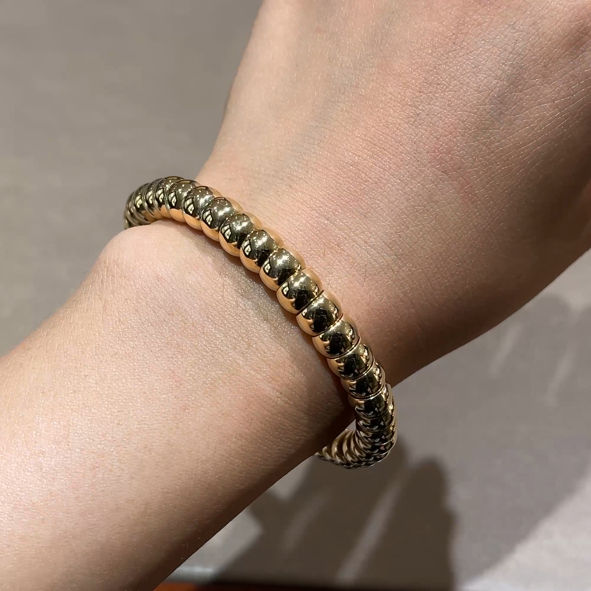 Expandable 17cm Bead Bracelet in 18ct Yellow Gold