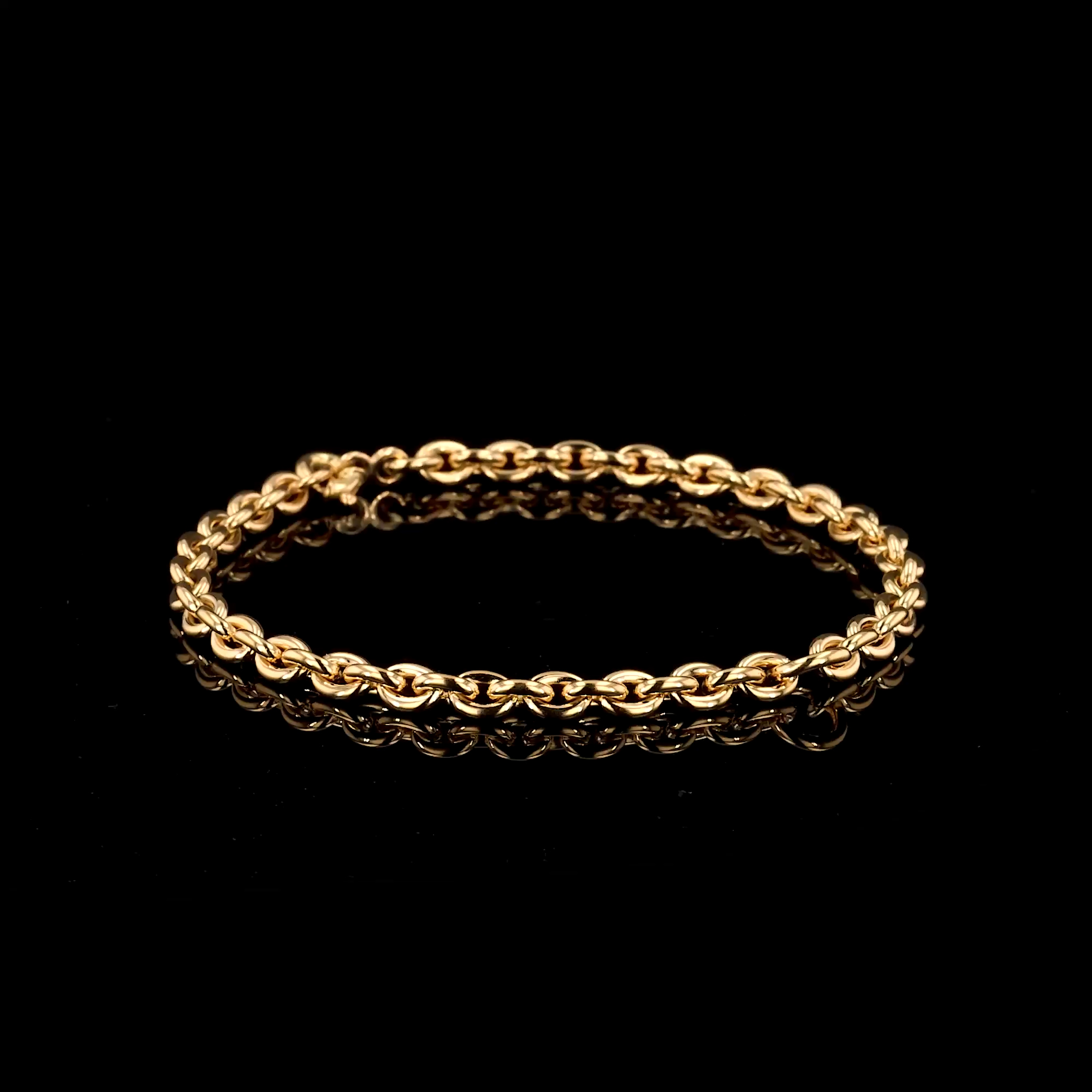 Chunky Trace Link Bracelet with Central Jump Ring in 18ct Yellow Gold