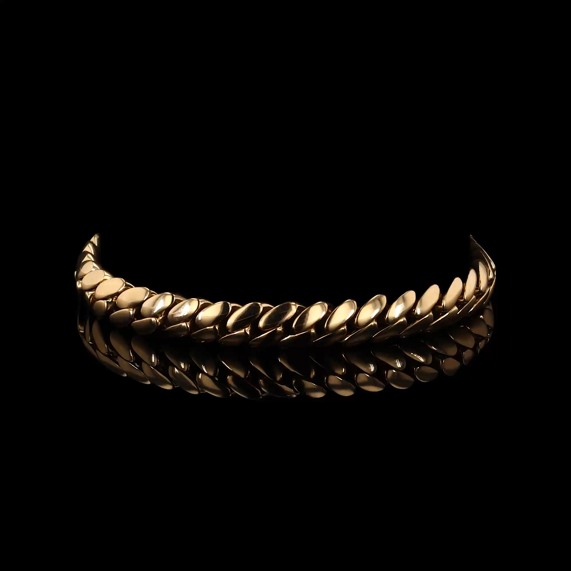 Fusion Polished Curb Link Bracelet (19cm) in 18ct Yellow Gold