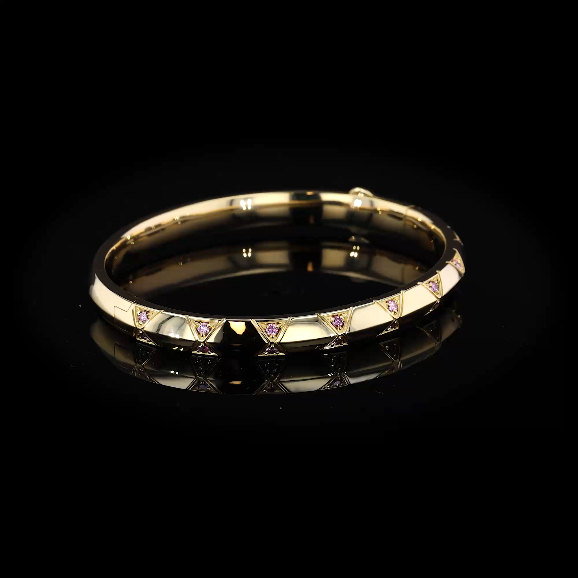 Origins Pink Diamond Bangle in 18ct Yellow Gold