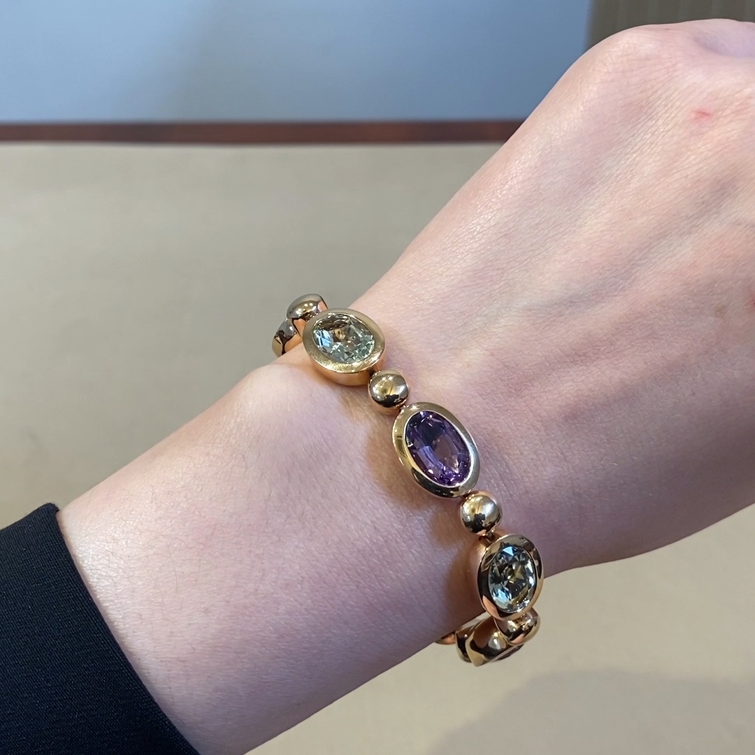 Amethyst Bracelet 22.84ct in 18ct Rose Gold