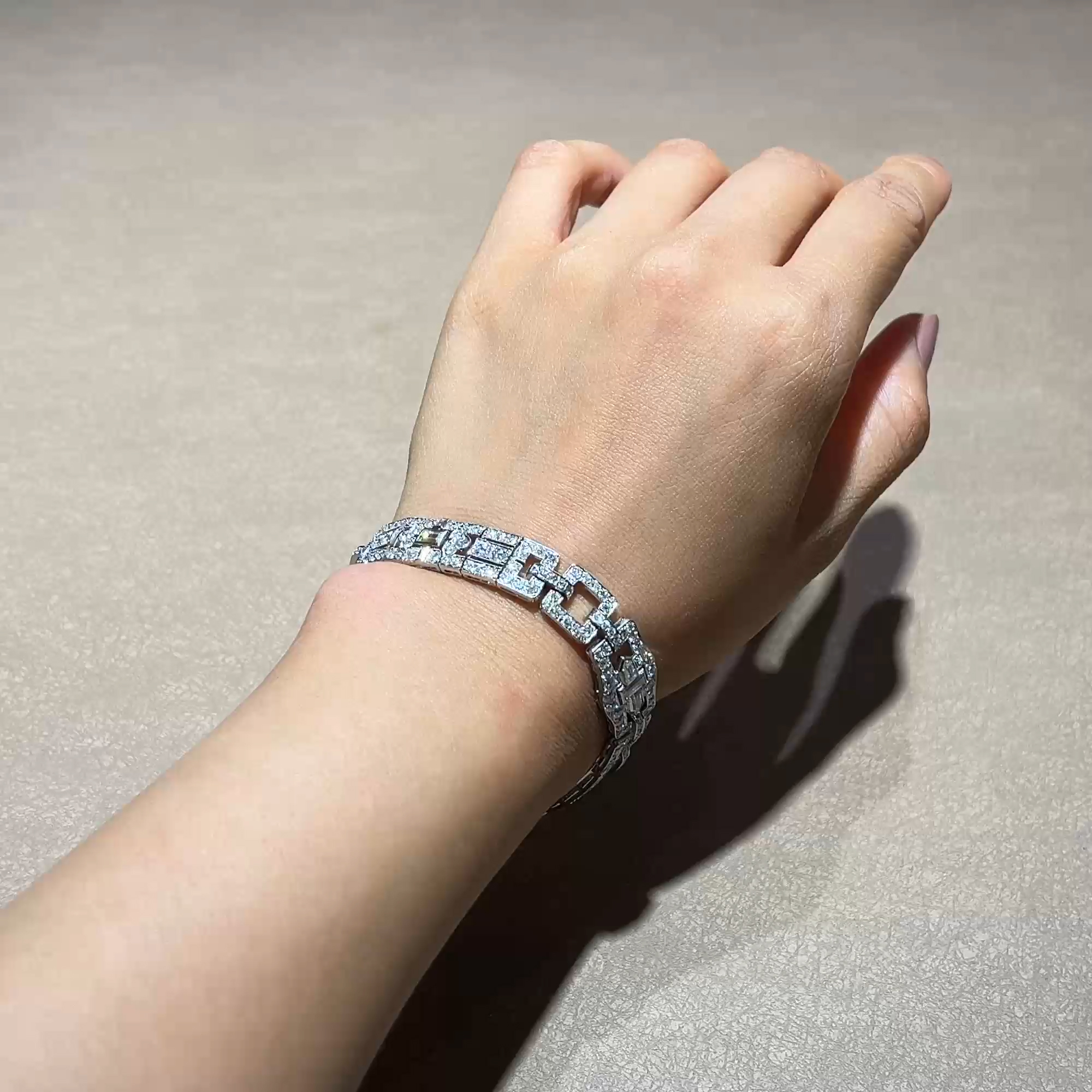 Cartier Art Deco Diamond Set Bracelet 8.70ct in Platinum