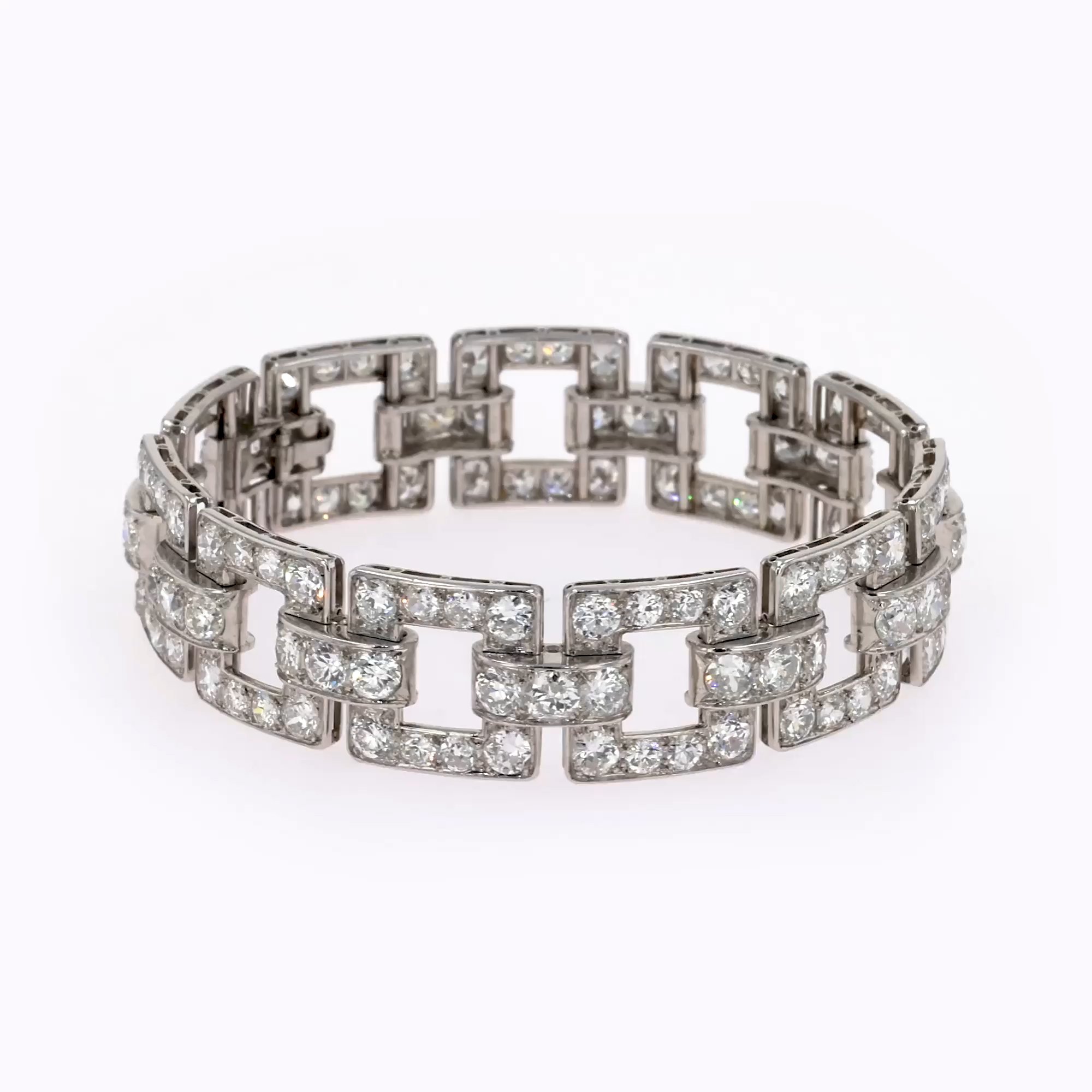 Art Deco Linzeler et Marchak diamond Bracelet 12.45ct in Platinum
