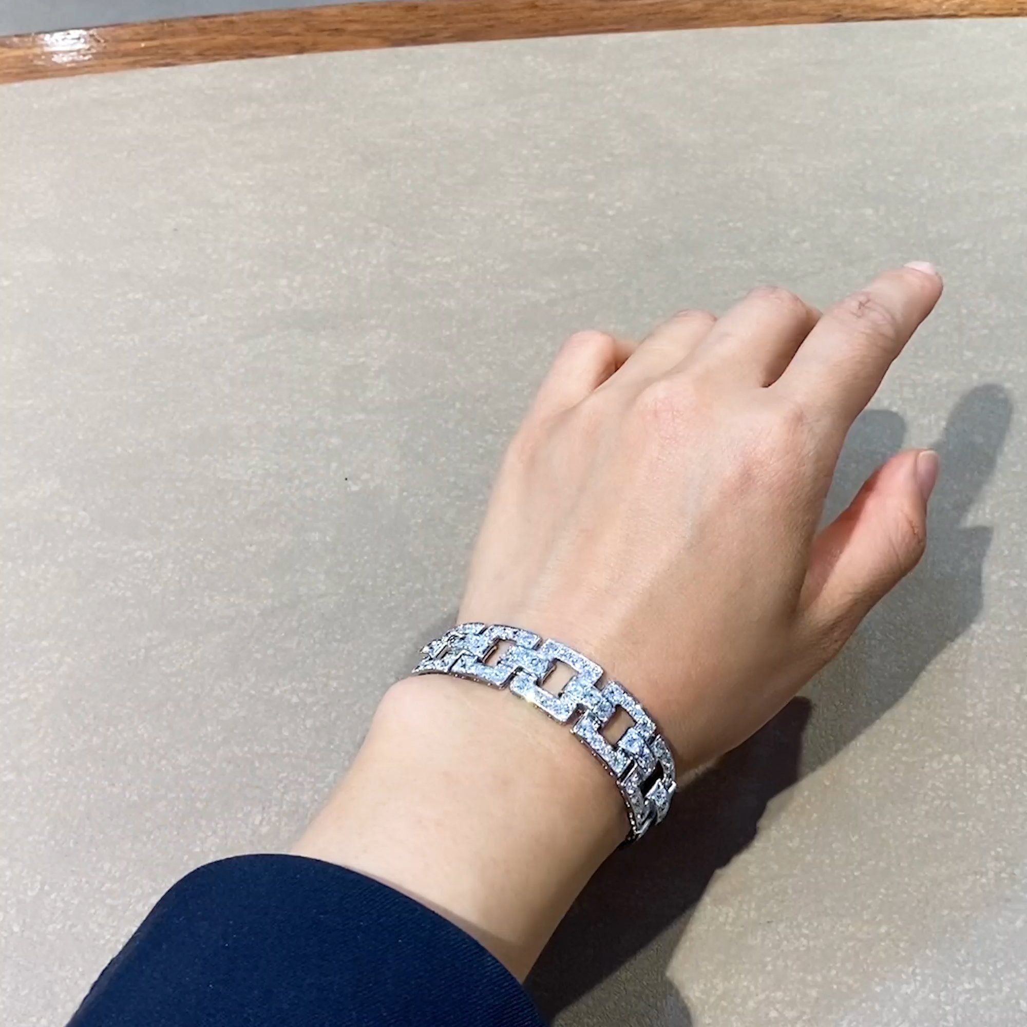 Art Deco Linzeler et Marchak diamond Bracelet 12.45ct in Platinum