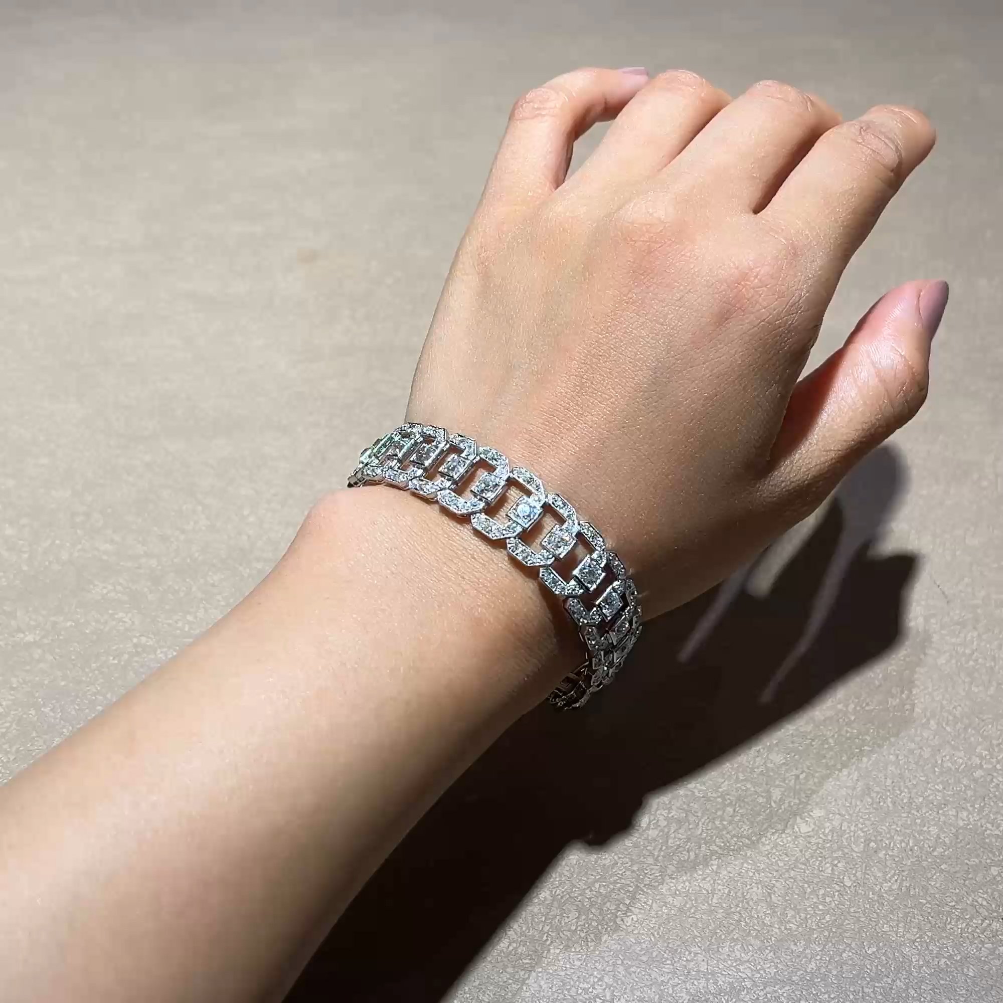 Cartier Art Deco Diamond Bracelet 12.17ct in Platinum