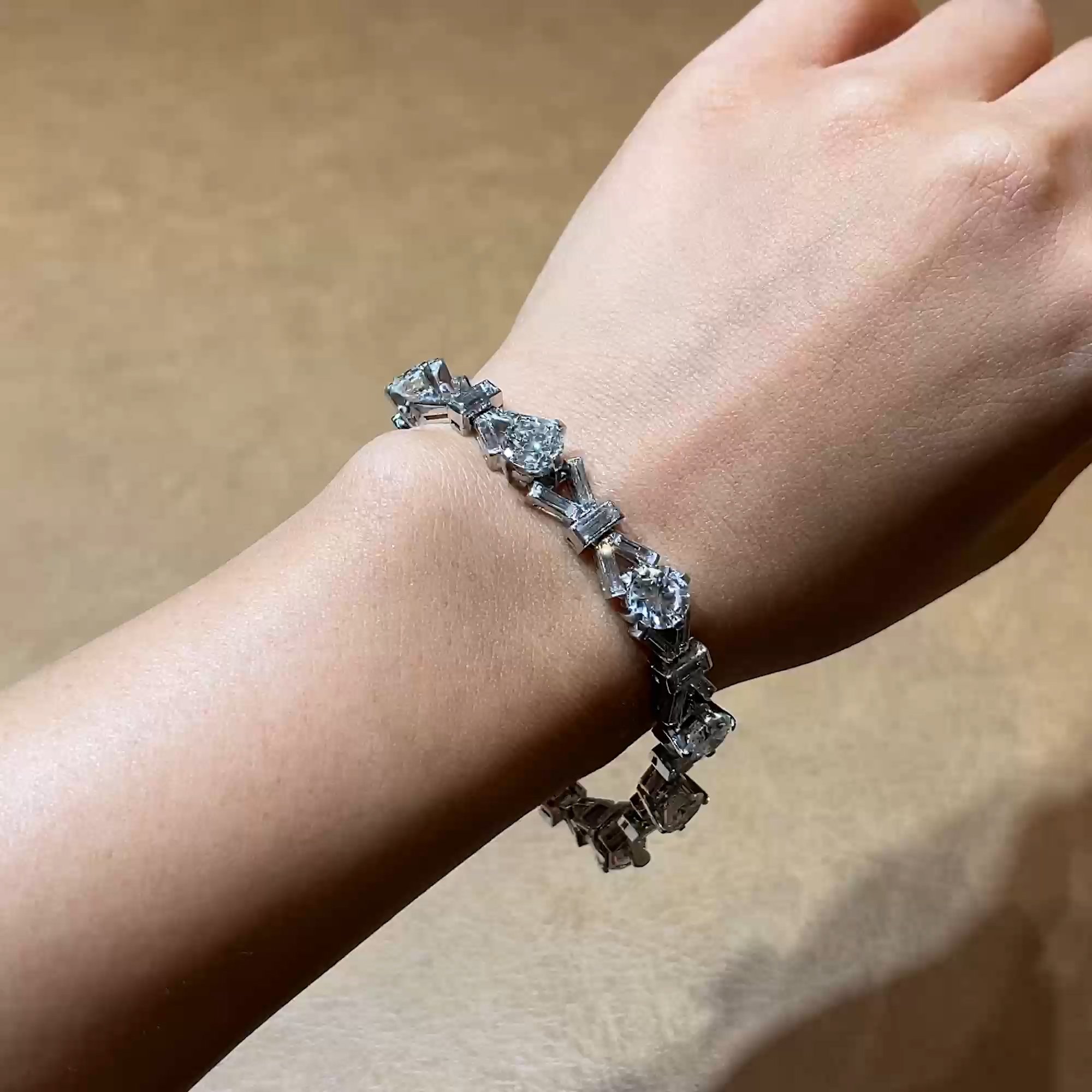 Van Cleef & Arpels Retro Diamond Bracelet in Platinum