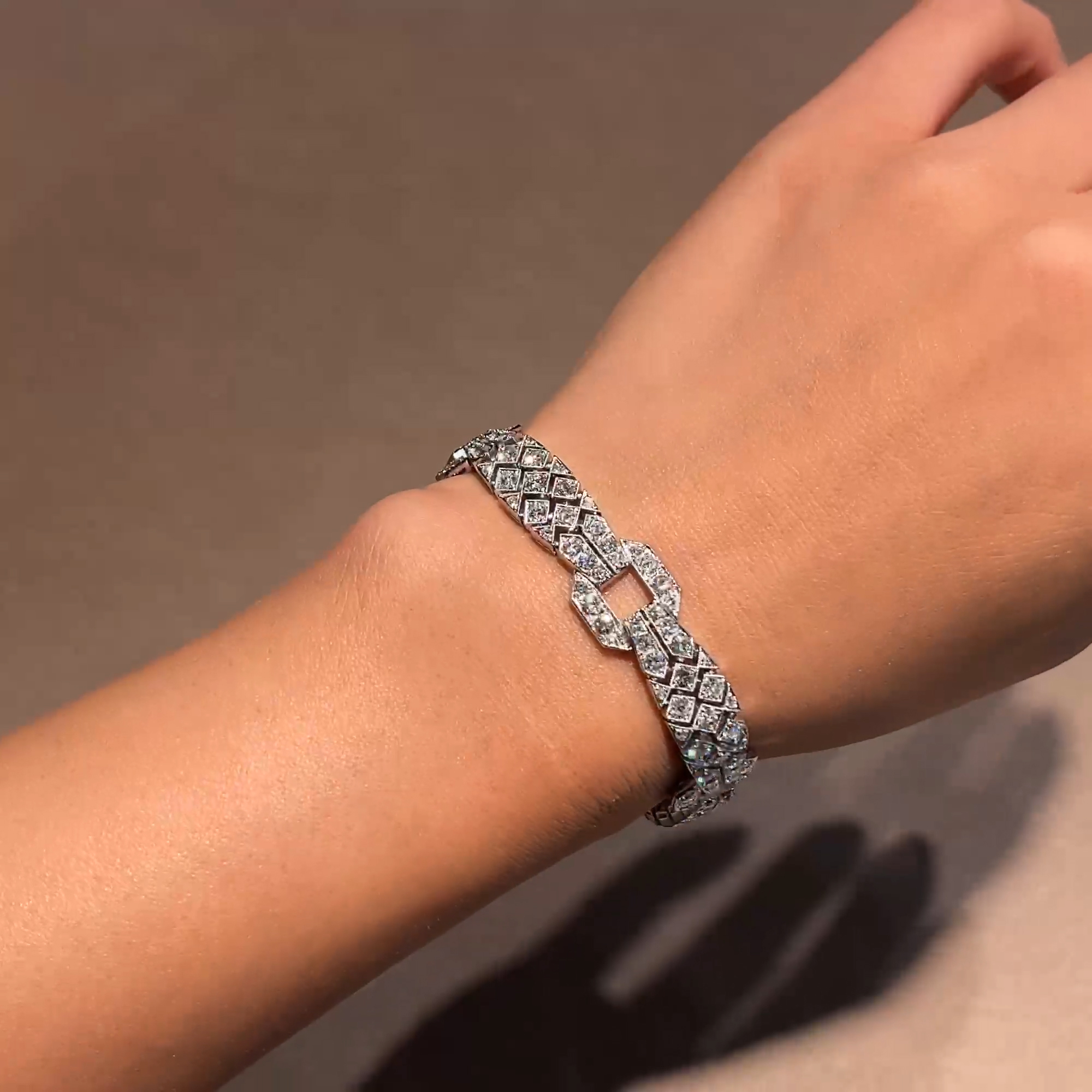 Janesich Old Brilliant Cut Diamond Bracelet In platinum