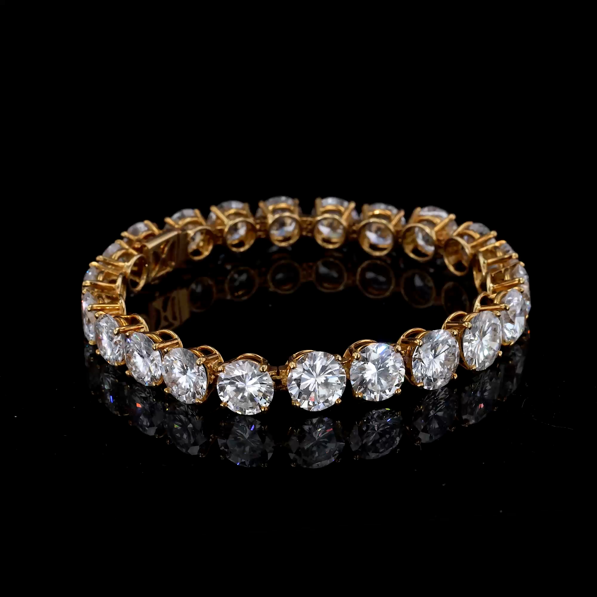 1980s Boucheron 25.53ct Diamond Line Bracelet in 18ct Yellow Gold