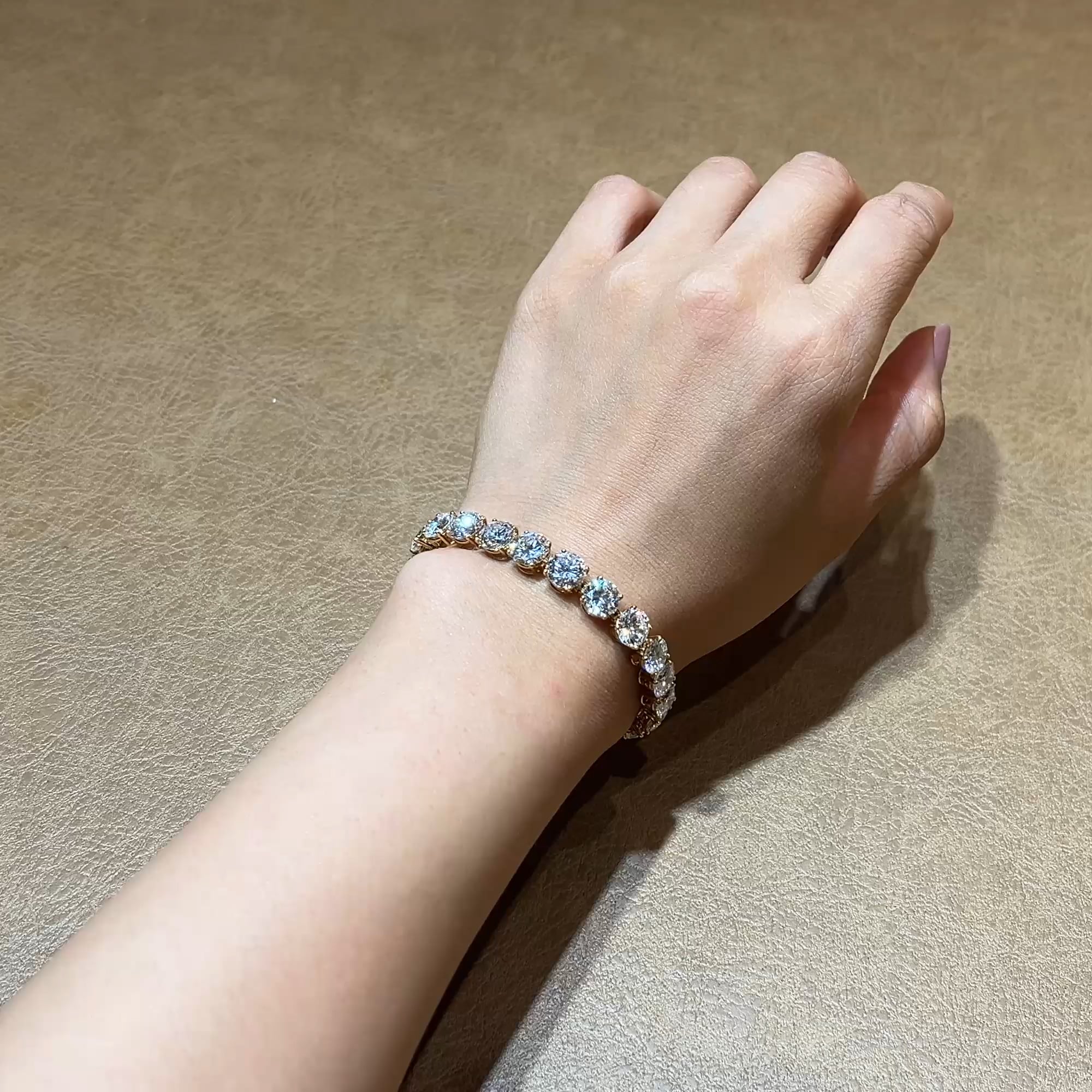 1980s Boucheron 25.53ct Diamond Line Bracelet in 18ct Yellow Gold