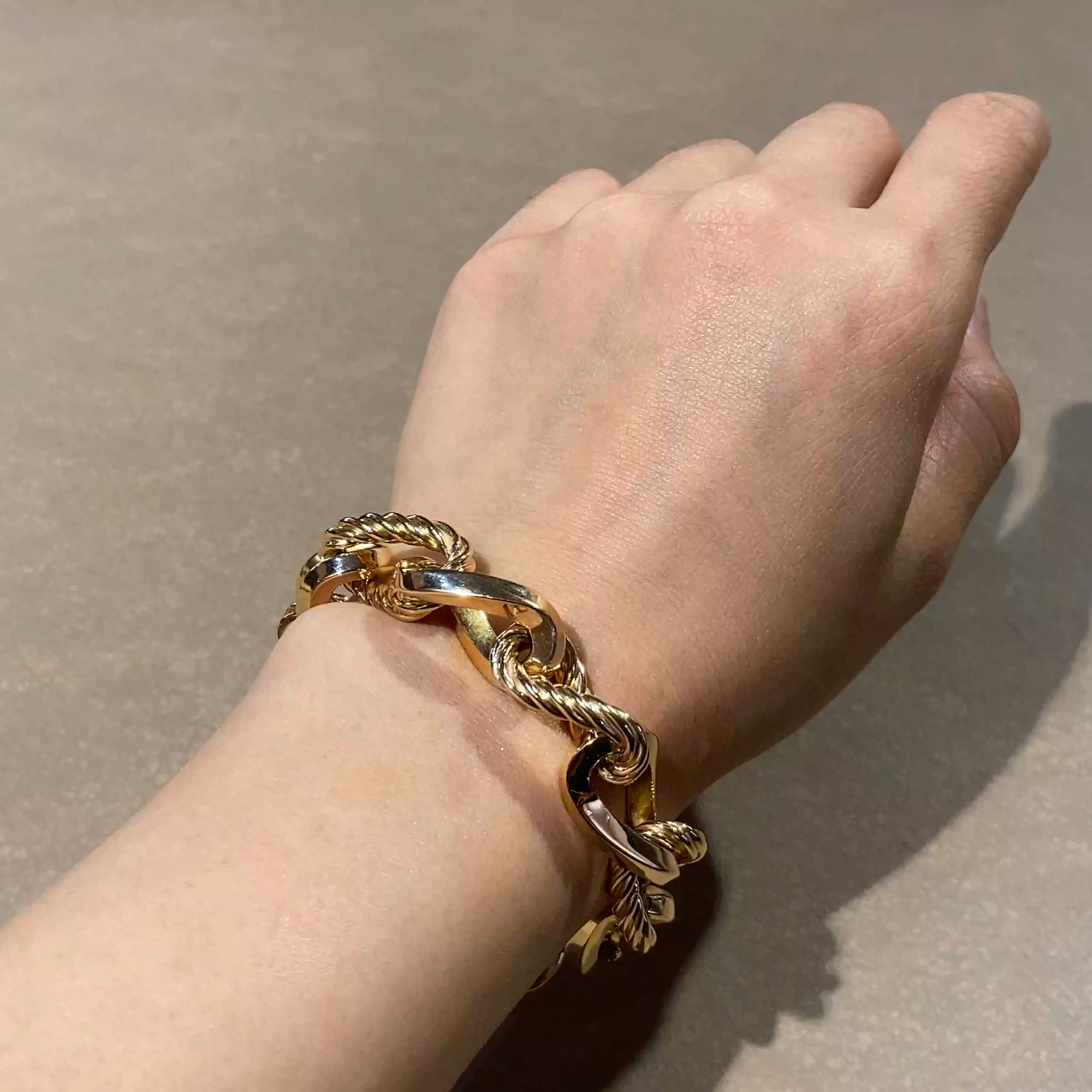 Retro Boucheron Chain Link Bracelet in 18ct Yellow Gold