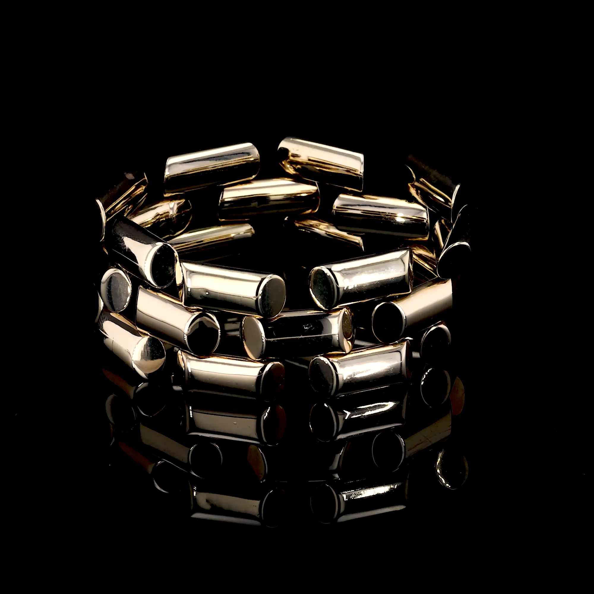 Art Deco Three Row Bar Bracelet in 14ct Yellow Gold