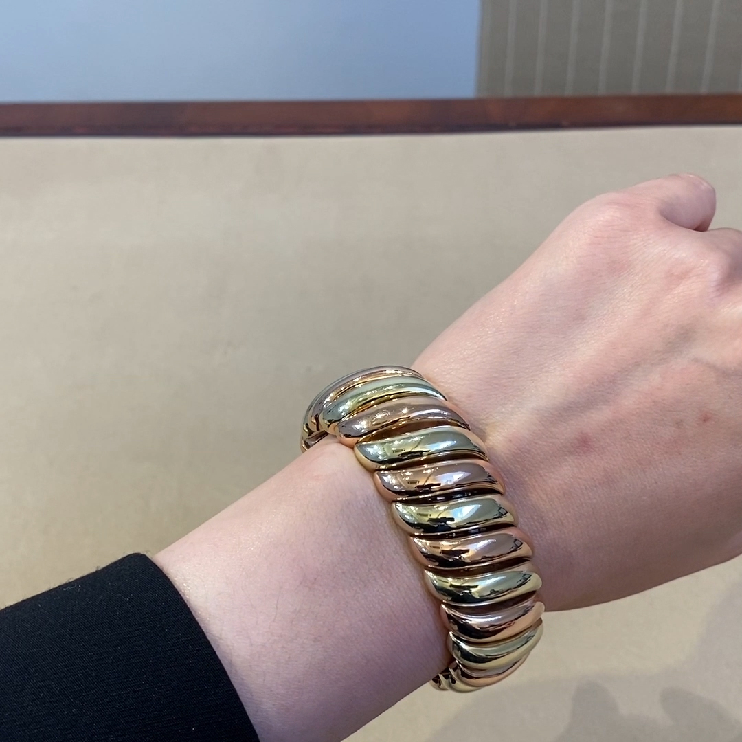 Contemporary 'S' Link Bracelet in 14ct Yellow & Rose Gold