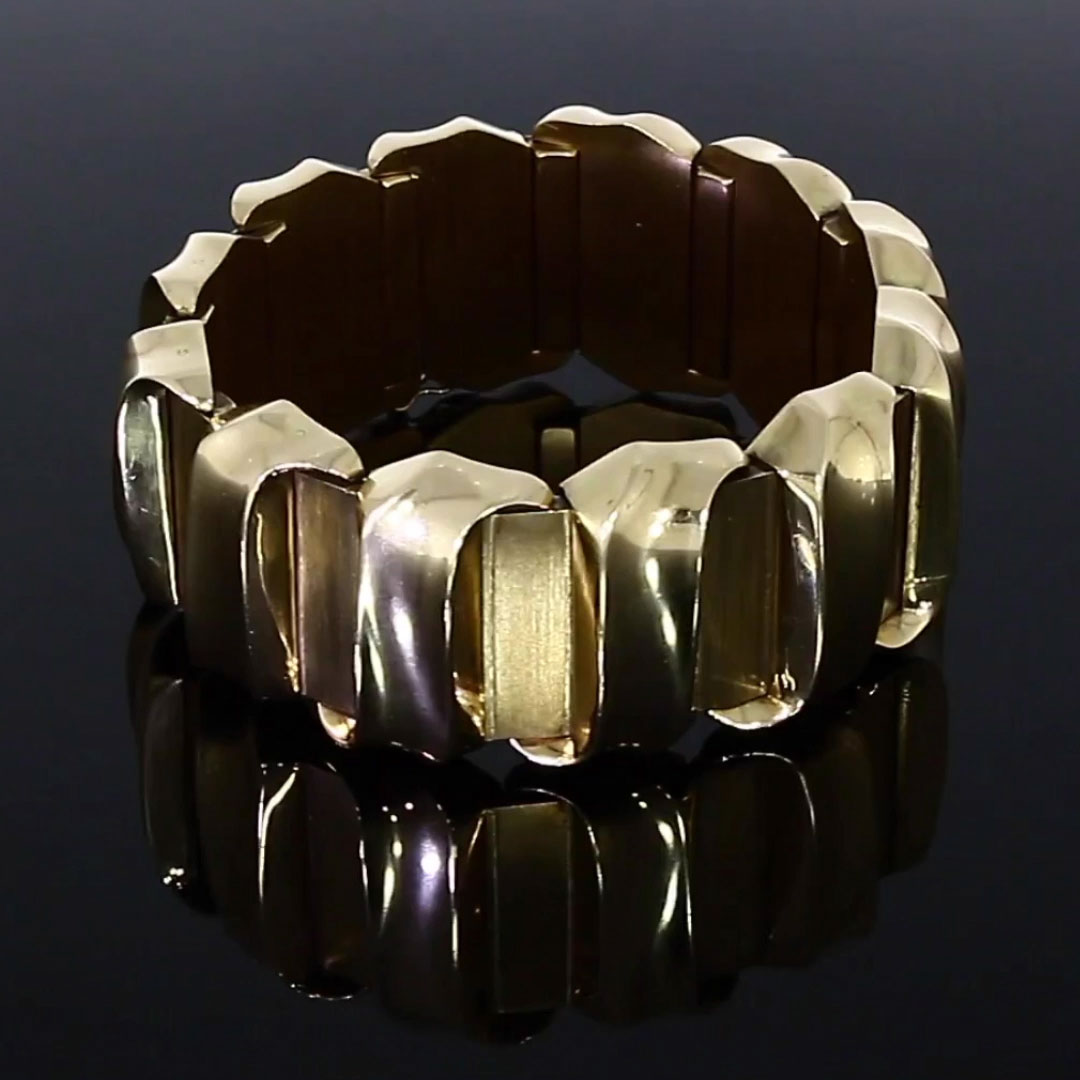 Retro Scroll Bracelet in 18ct Rose Gold