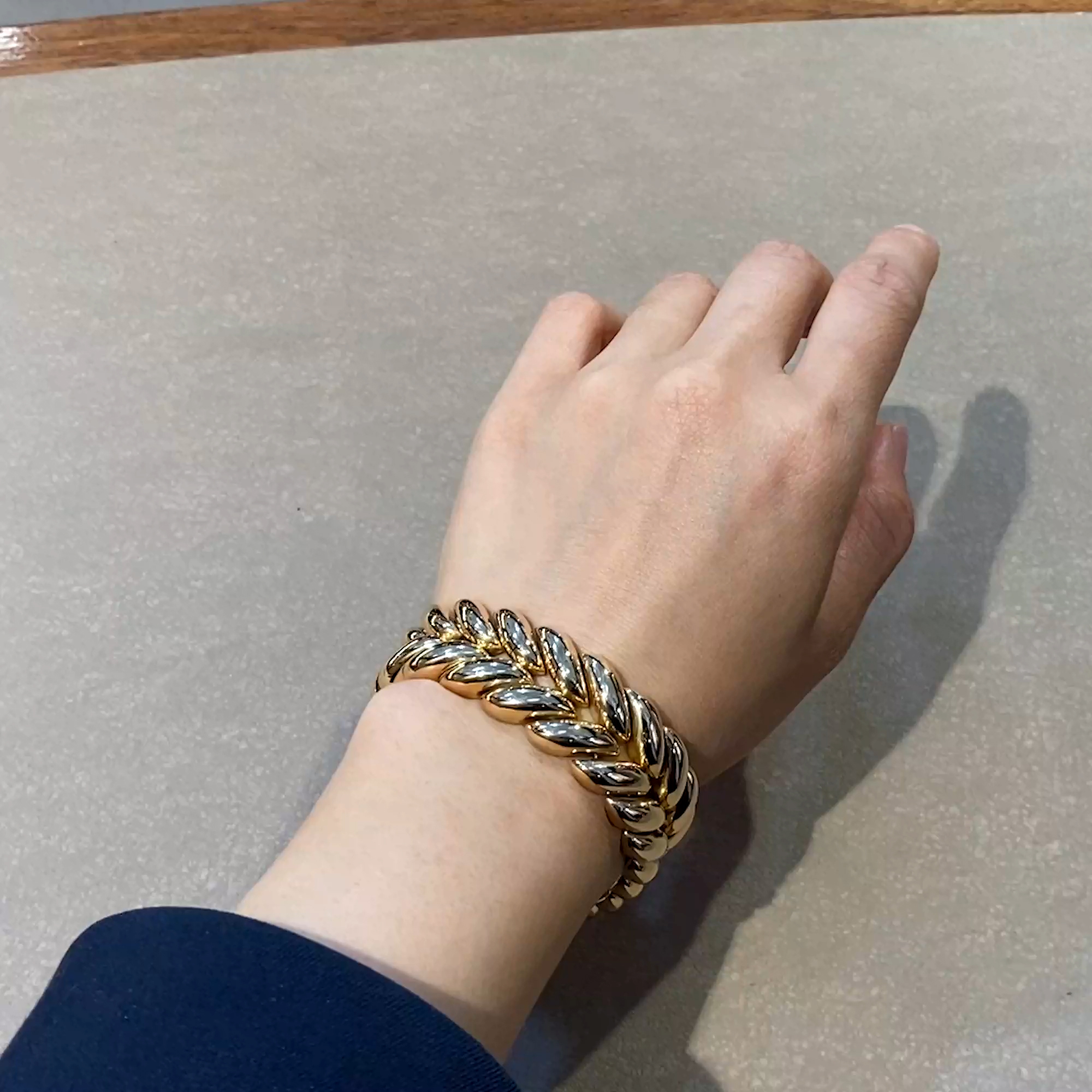 Retro French Flame Link Bracelet in 18ct Rose Gold