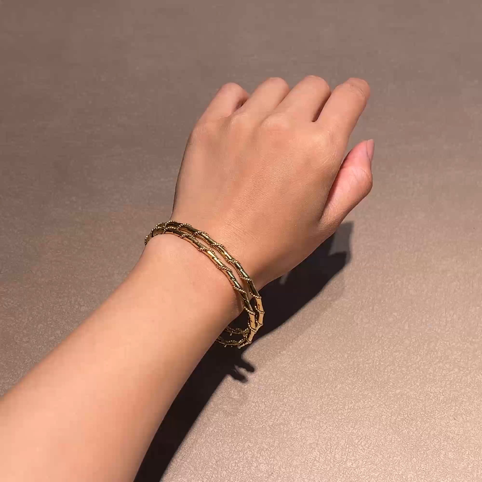 1950s Cartier Gold Rope Twist Slim Bangles in 18ct Yellow Gold