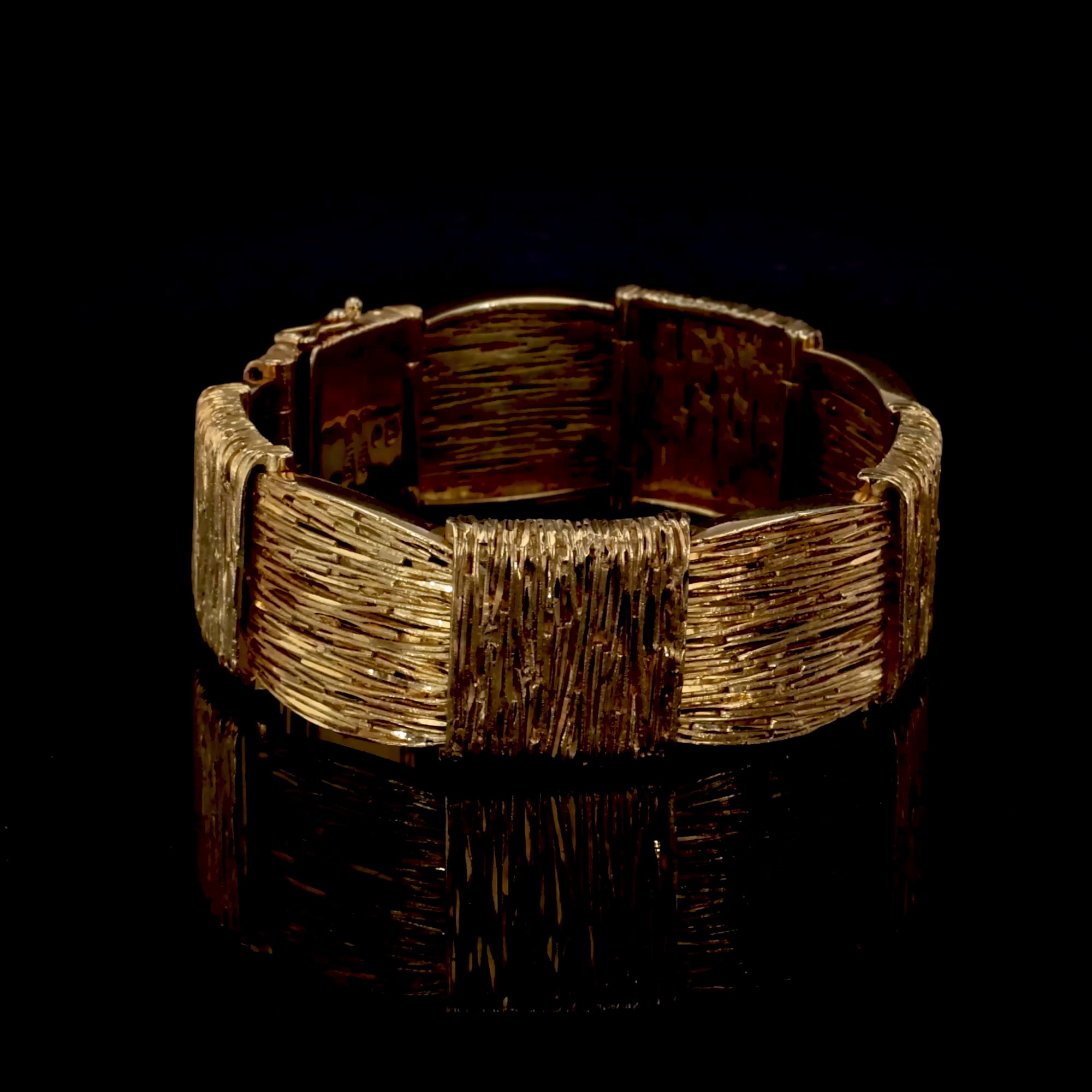 1960s Cartier Textured Gold Bracelet in 18ct Yellow Gold